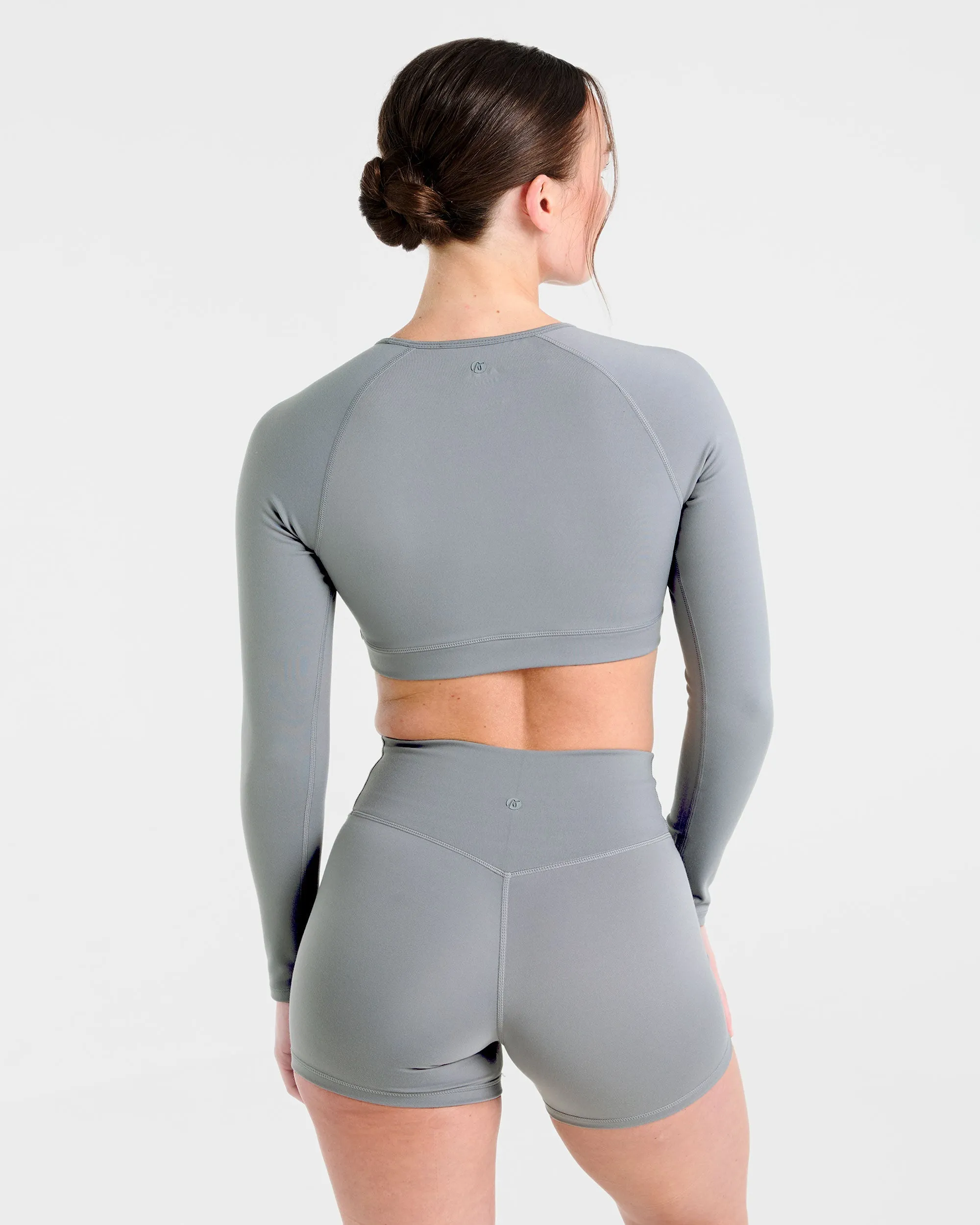 Staple Long Sleeve Crop Top - Grey sold by AYBL product image thumbnail 2
