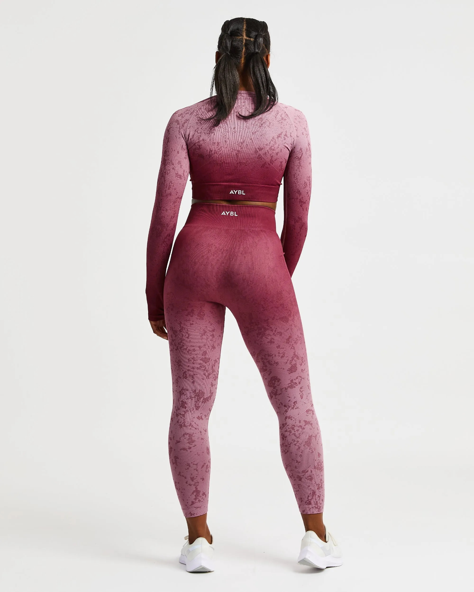 Flare Seamless Long Sleeve Crop Top - Plum sold by AYBL product image thumbnail 4