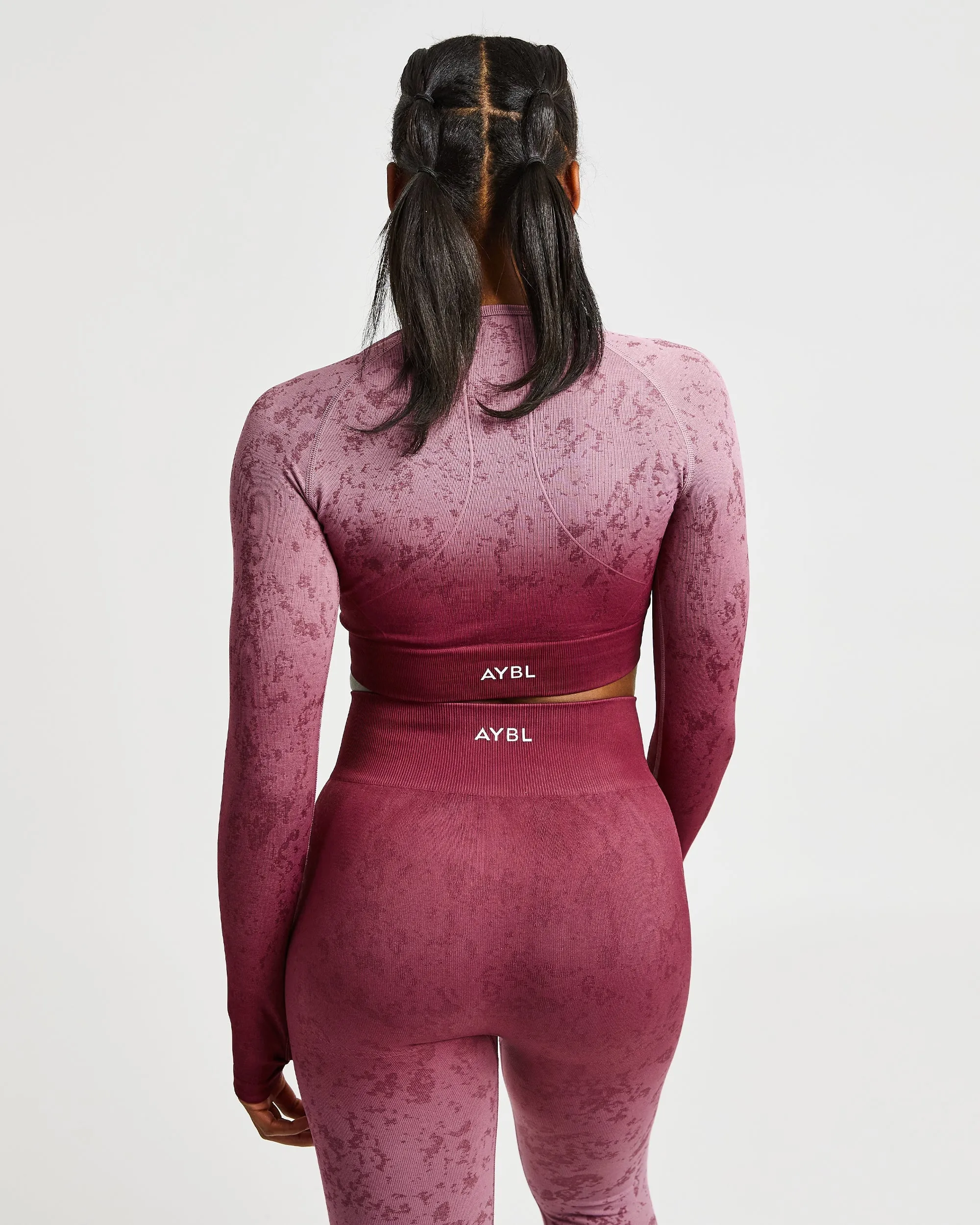 Flare Seamless Long Sleeve Crop Top - Plum sold by AYBL product image thumbnail 2