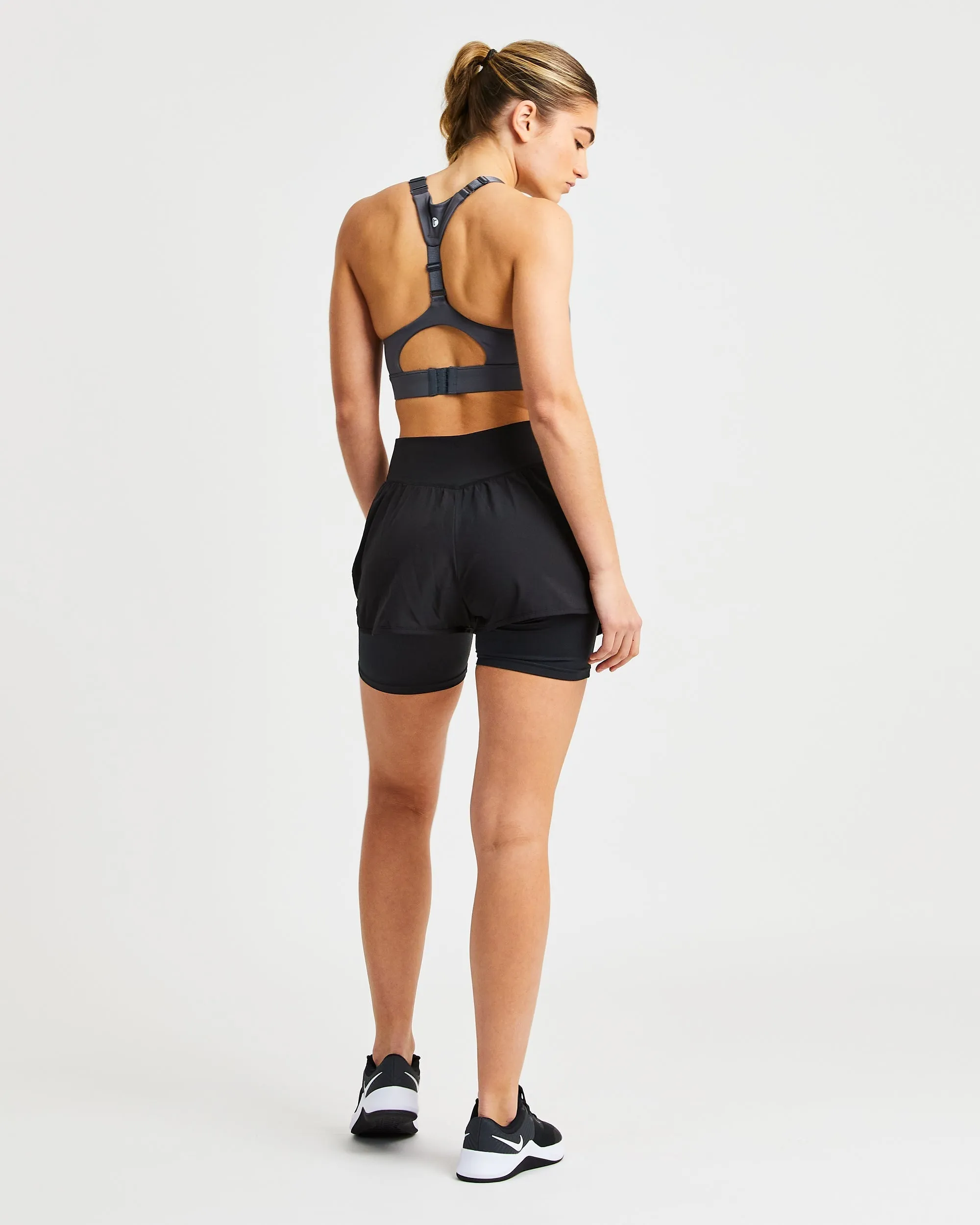 Sportive Open Back Sports Bra - Charcoal sold by AYBL product image thumbnail 4