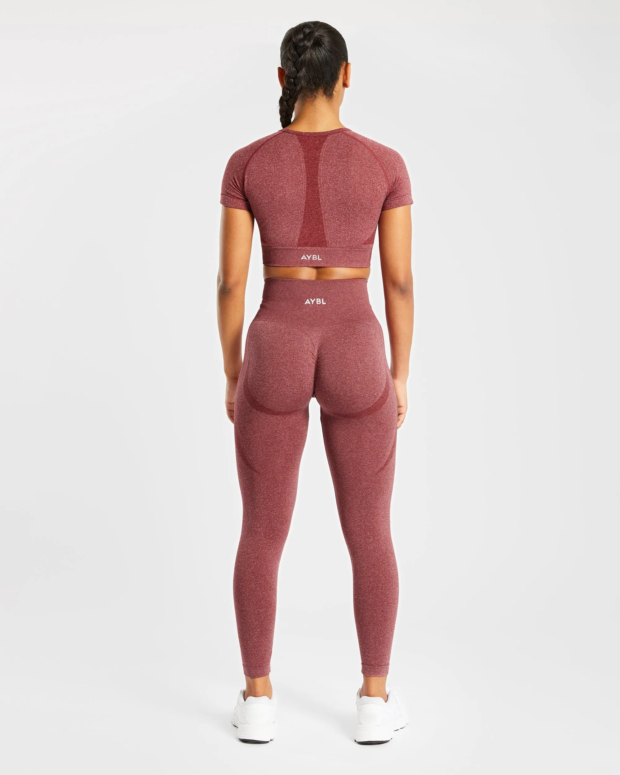 Empower Seamless Crop Top - Red Marl sold by AYBL product image thumbnail 4