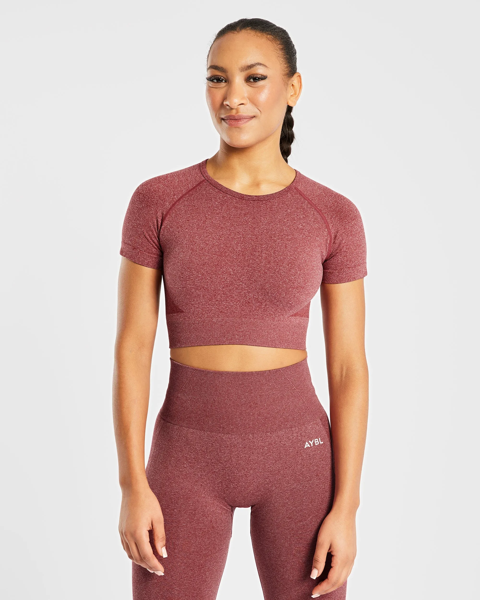 Empower Seamless Crop Top - Red Marl sold by AYBL