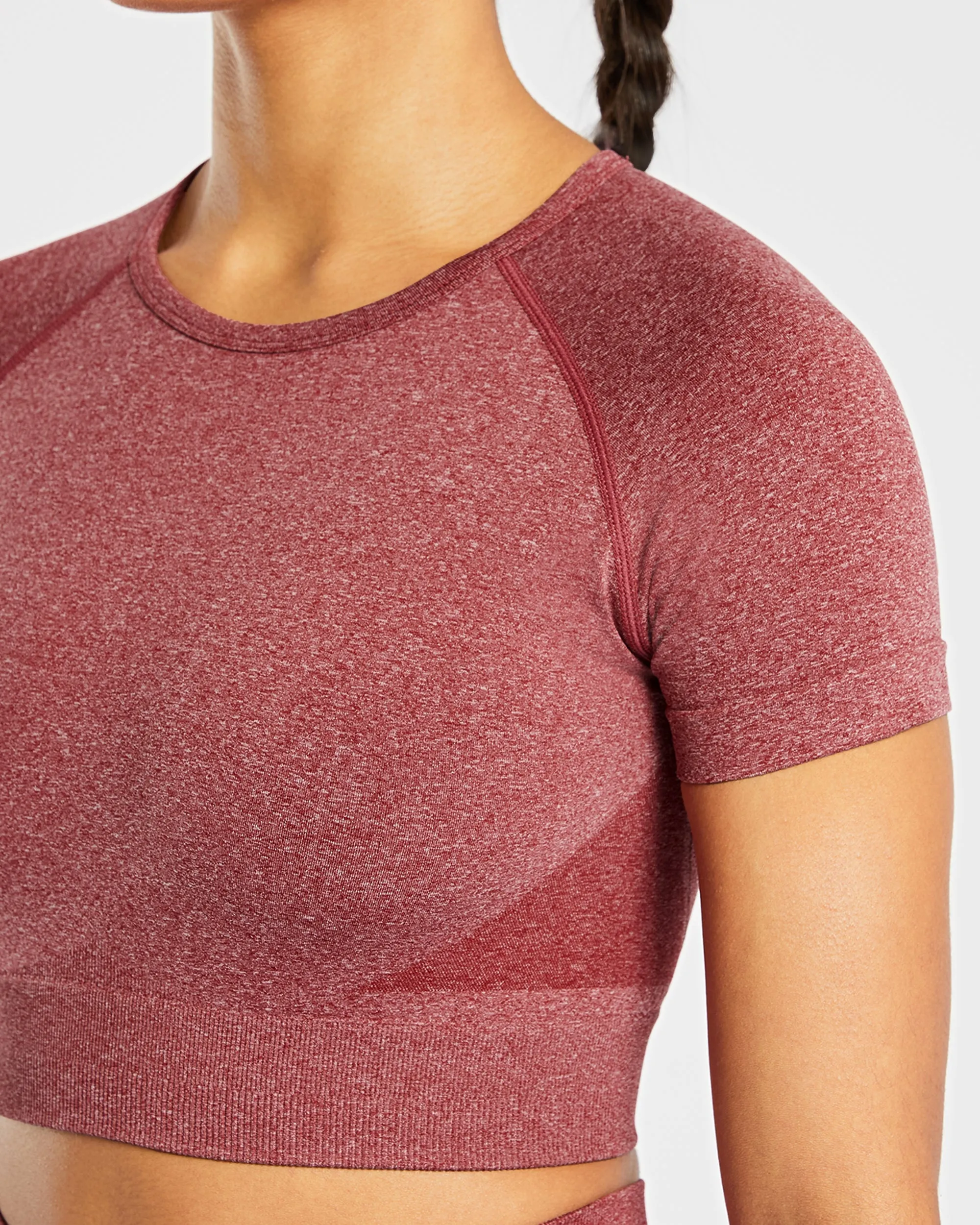 Empower Seamless Crop Top - Red Marl sold by AYBL product image thumbnail 5