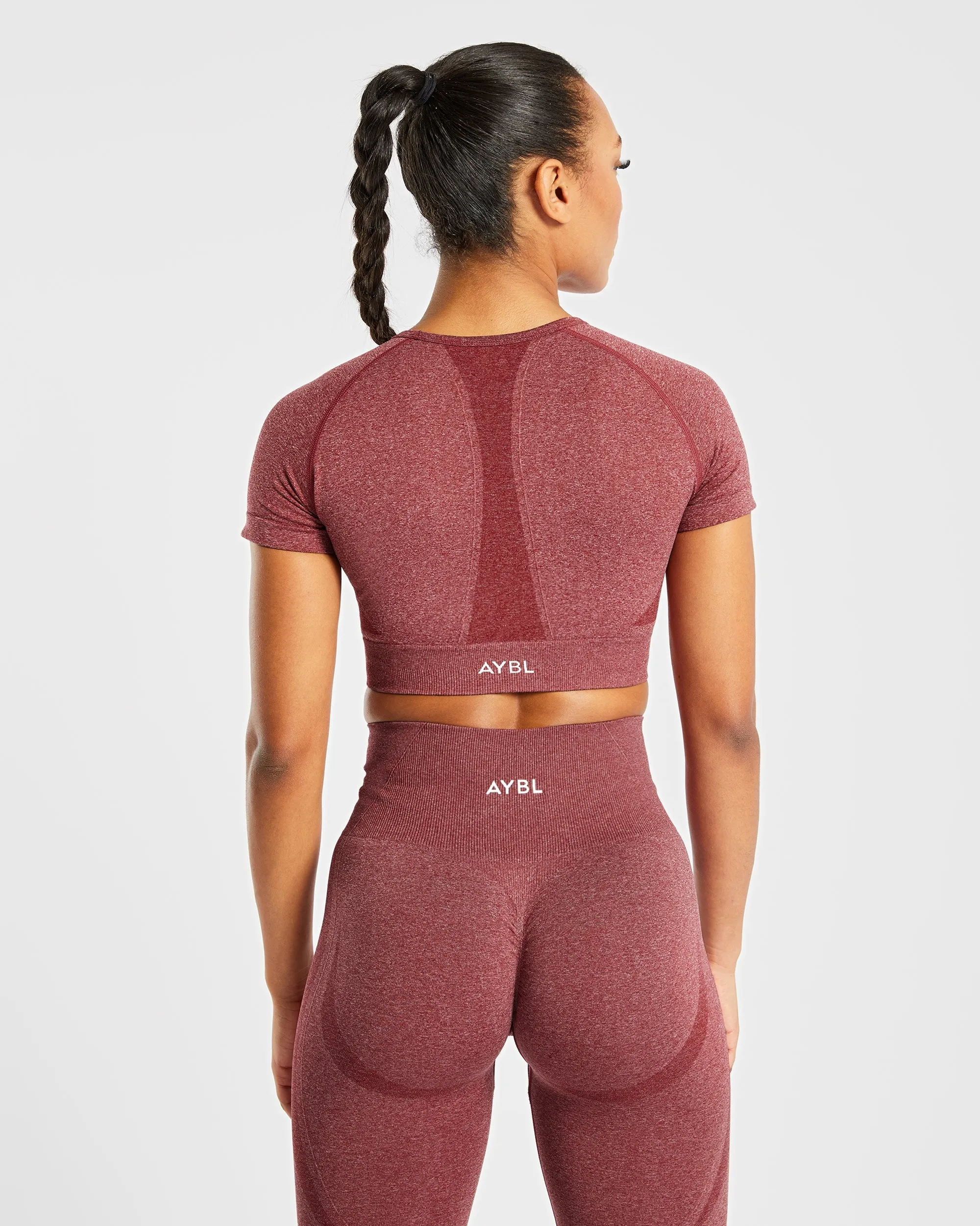 Empower Seamless Crop Top - Red Marl sold by AYBL product image thumbnail 2