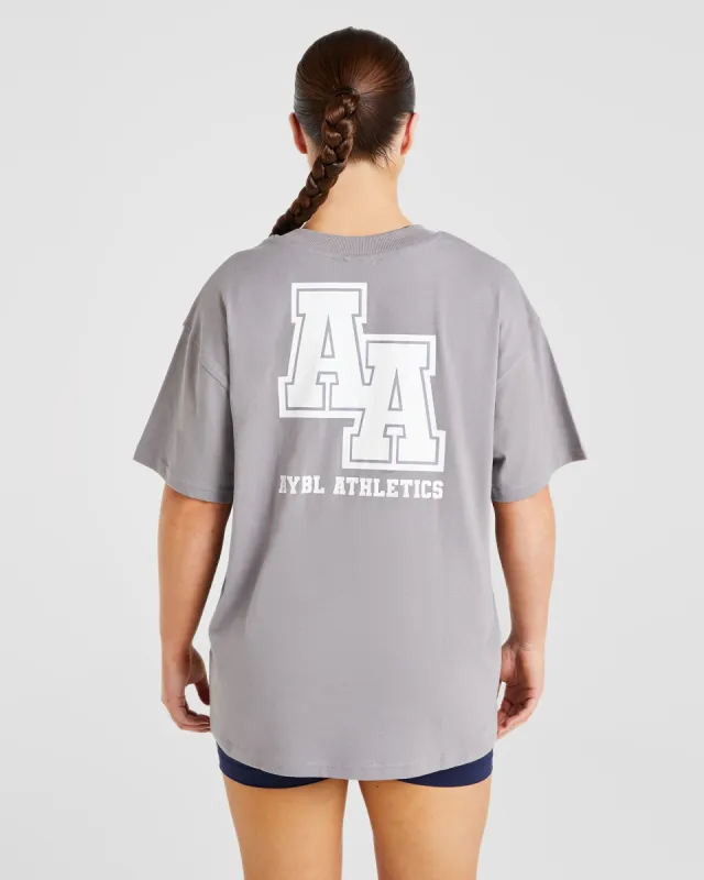 Athletics Slogan Oversized T Shirt - Grey sold by AYBL