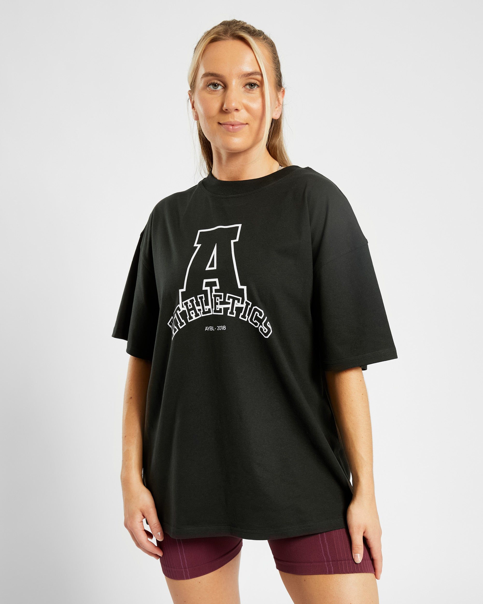 Athletics Varsity Oversized T Shirt - Black sold by AYBL