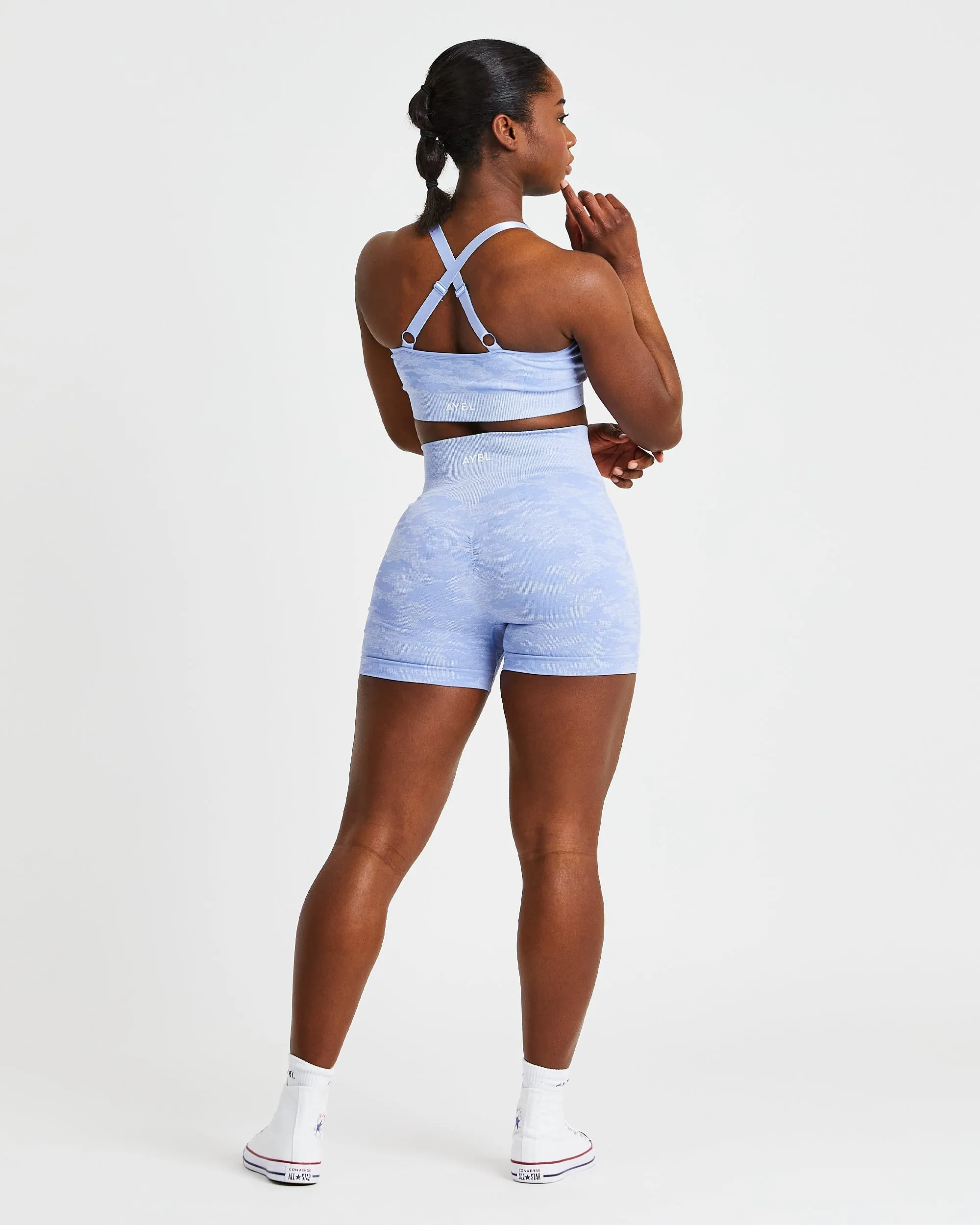 Evolve Camo Seamless Sports Bra - Blue sold by AYBL product image thumbnail 4