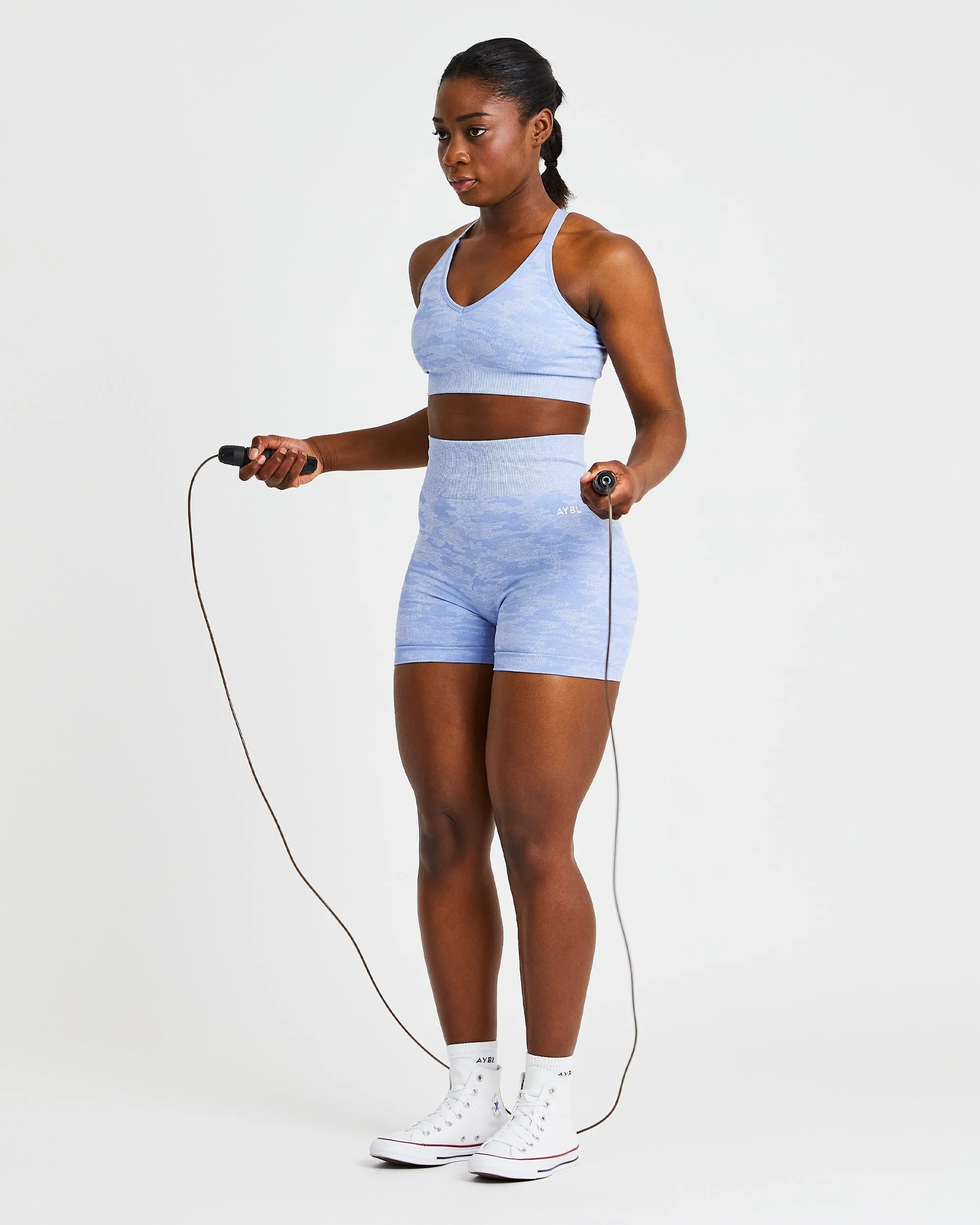 Evolve Camo Seamless Sports Bra - Blue sold by AYBL product image thumbnail 5