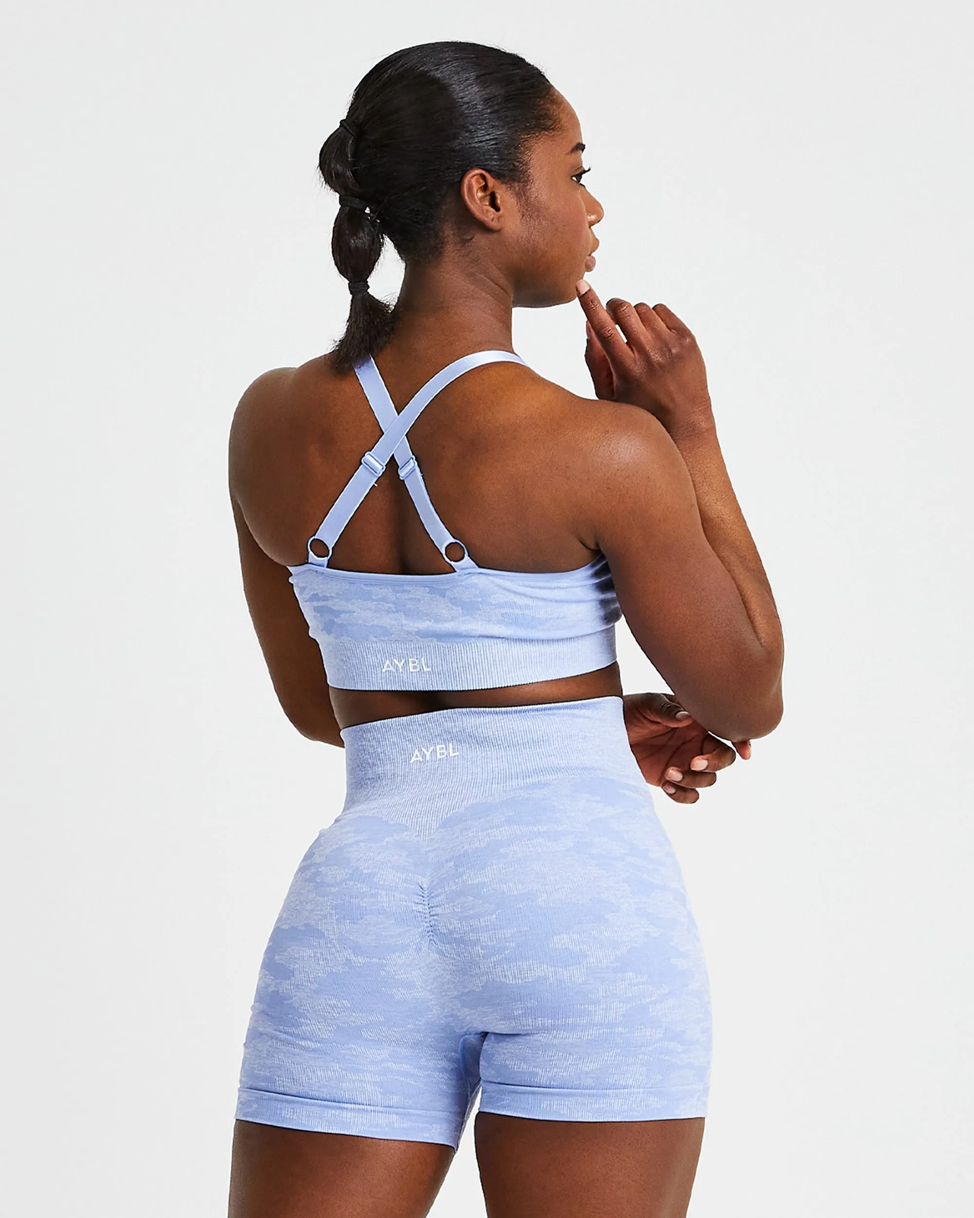 Evolve Camo Seamless Sports Bra - Blue sold by AYBL product image thumbnail 2
