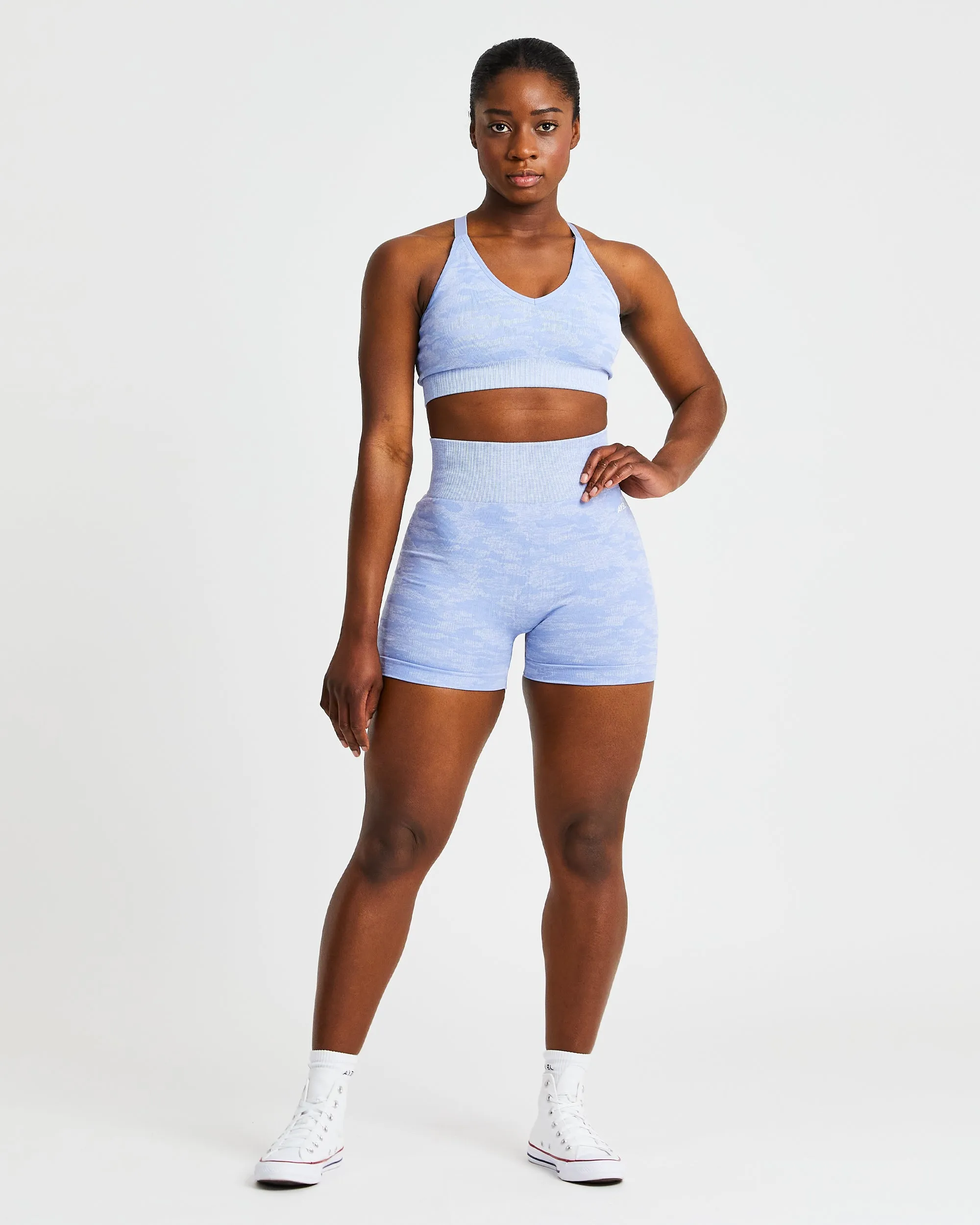 Evolve Camo Seamless Sports Bra - Blue sold by AYBL product image thumbnail 3