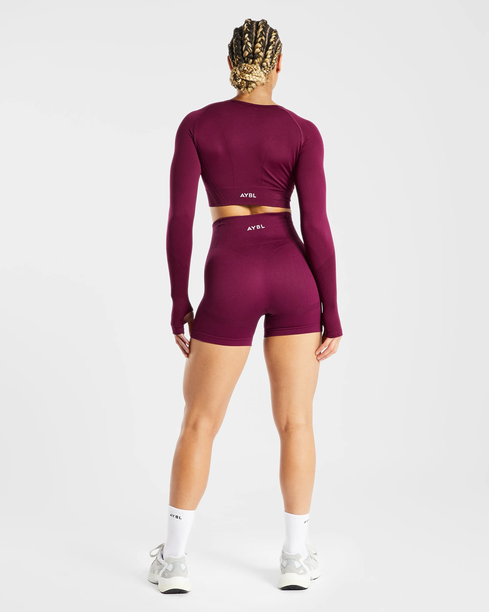 Balance V2 Seamless Long Sleeve Crop Top - Purple Wine sold by AYBL product image thumbnail 4