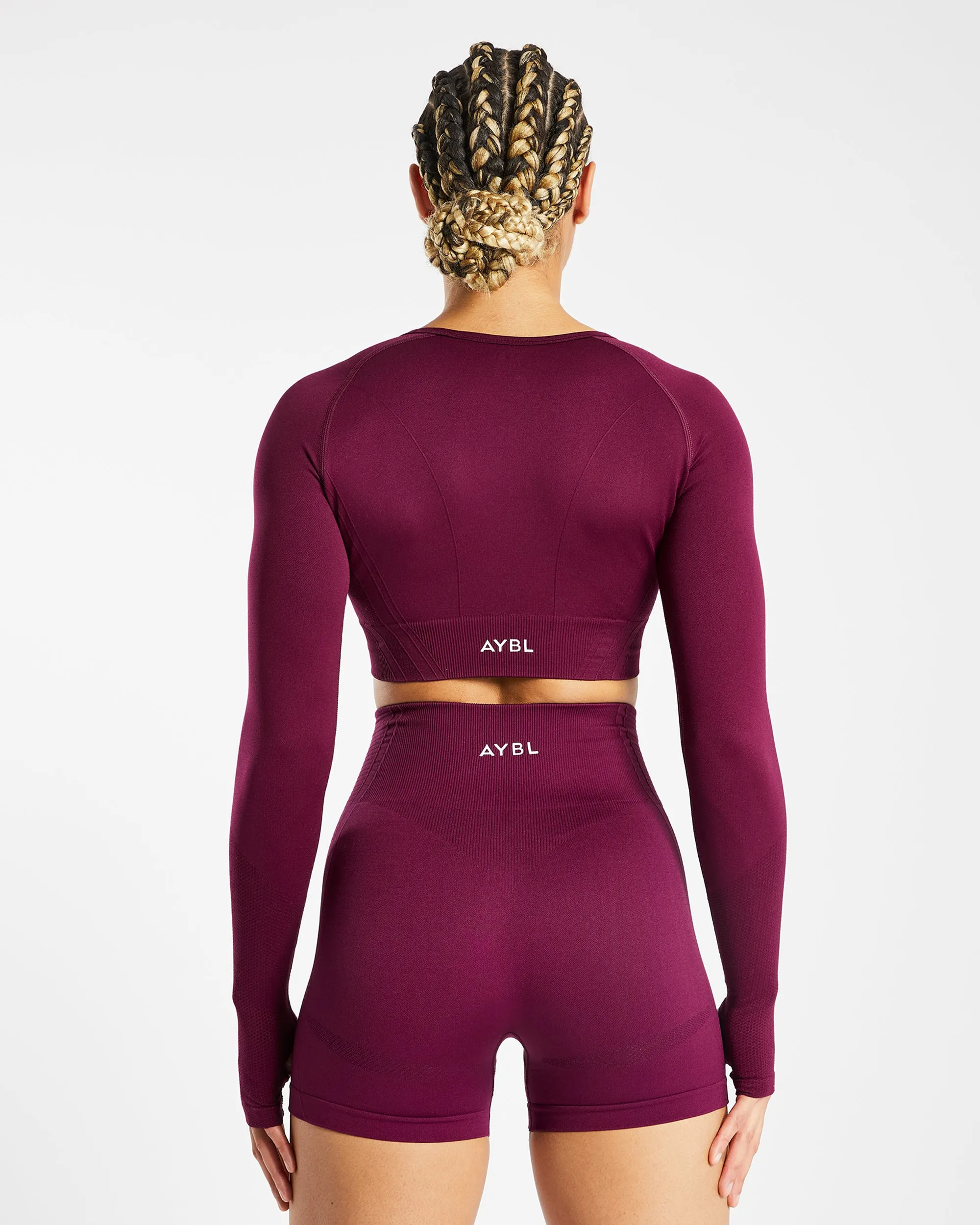 Balance V2 Seamless Long Sleeve Crop Top - Purple Wine sold by AYBL product image thumbnail 2