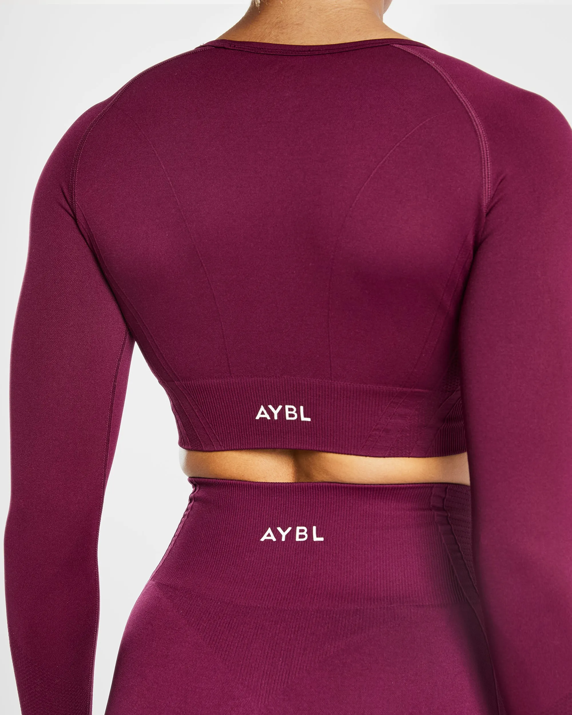 Balance V2 Seamless Long Sleeve Crop Top - Purple Wine sold by AYBL product image thumbnail 5