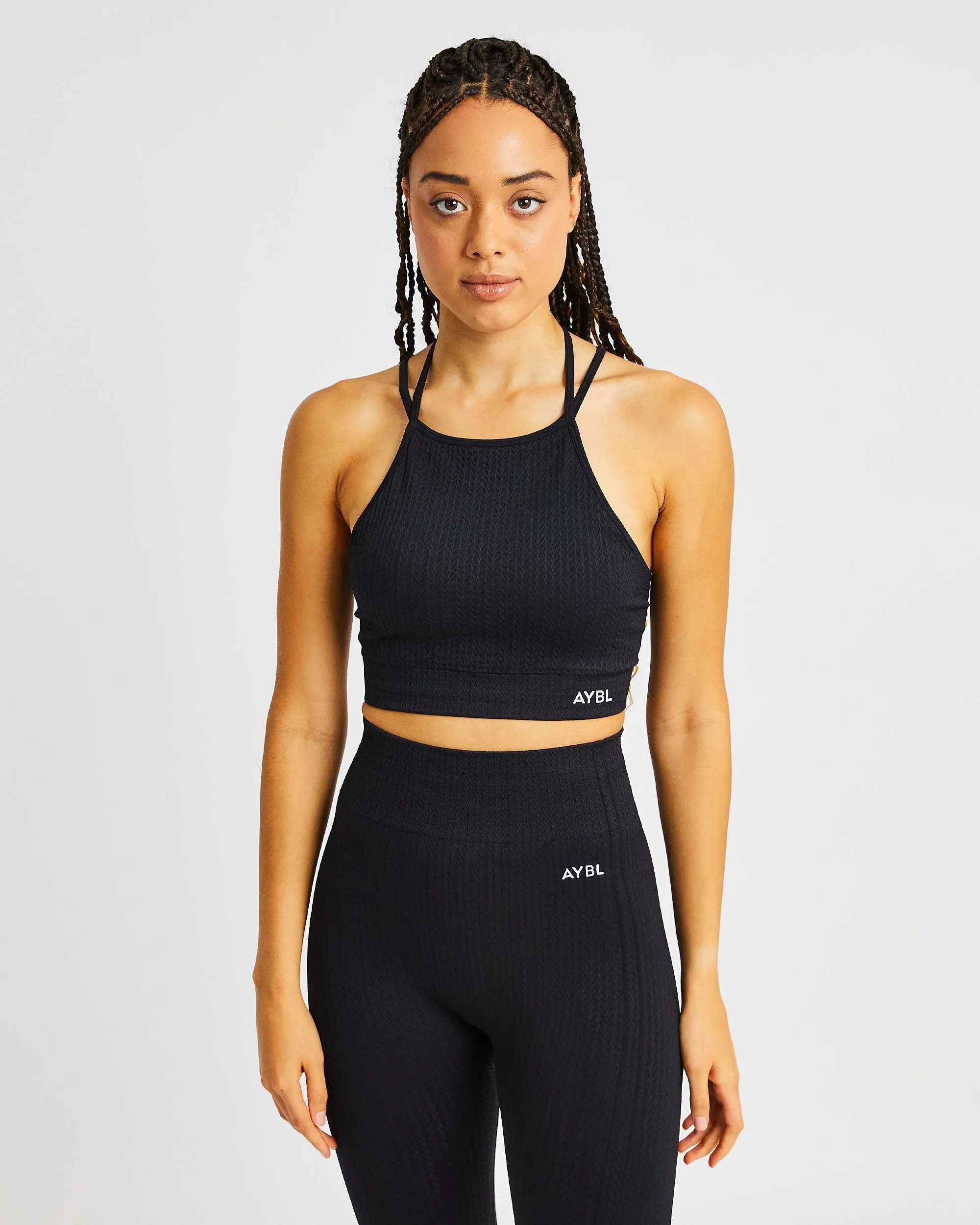 Luxe Seamless Crop Tank Top - Black sold by AYBL