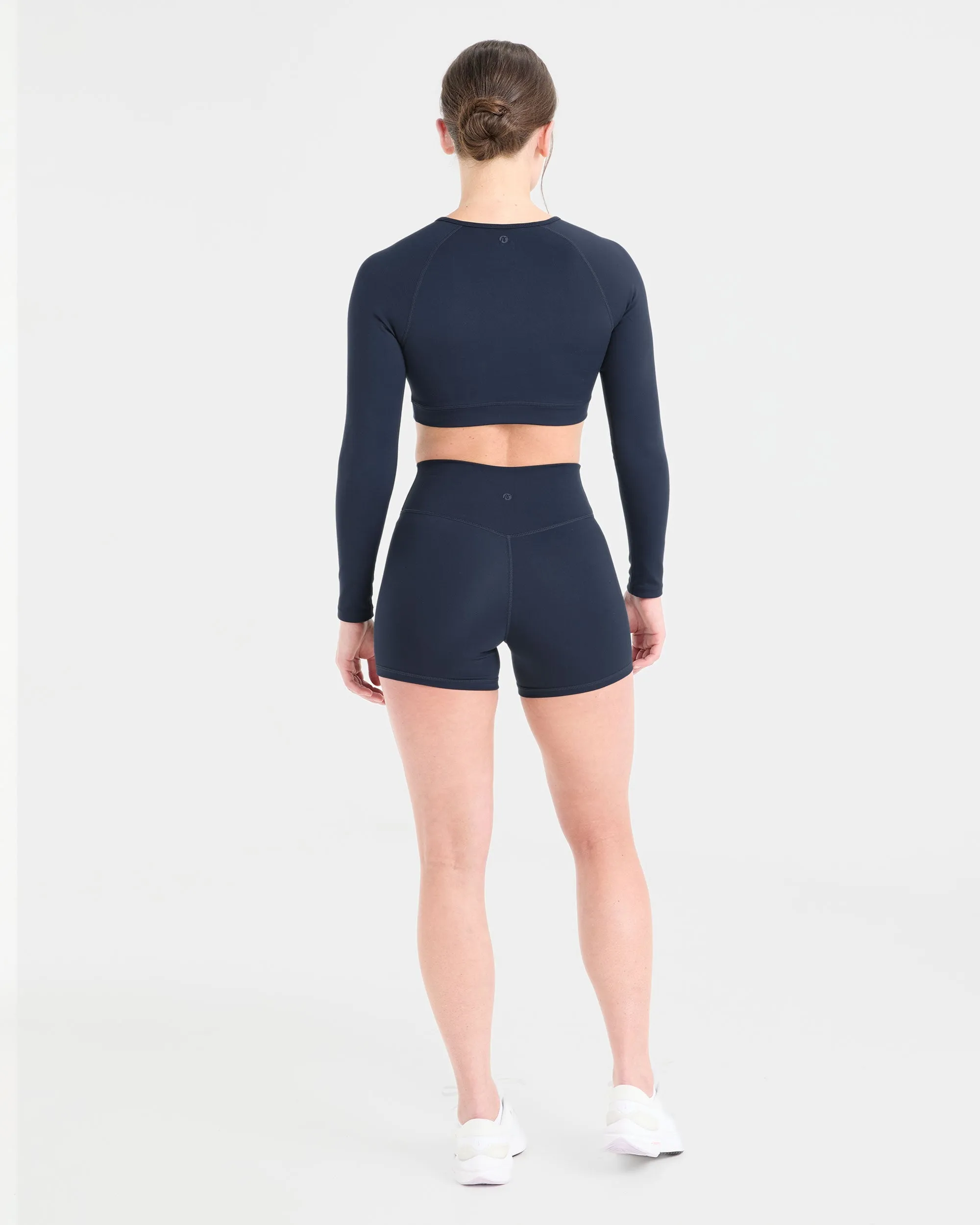 Staple Long Sleeve Crop Top - Navy sold by AYBL product image thumbnail 4