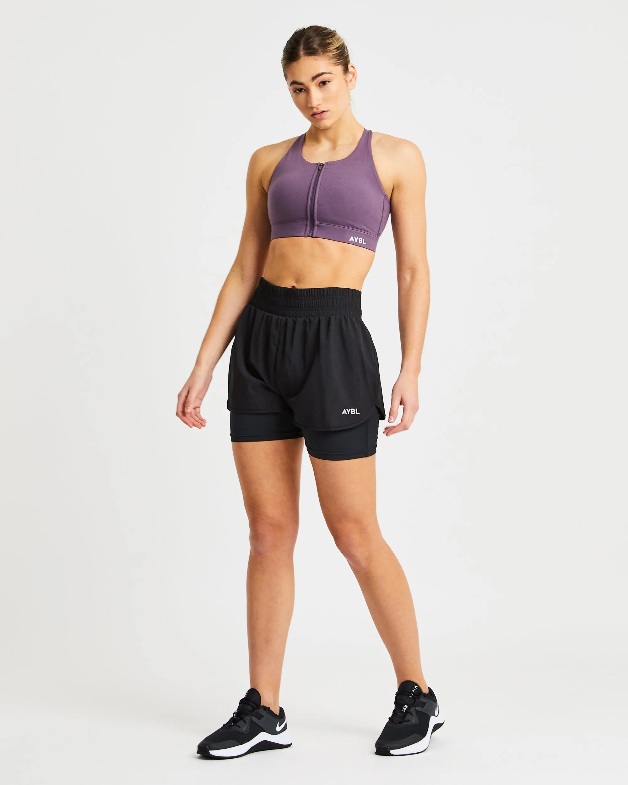 Sportive Zip Up Sports Bra - Purple sold by AYBL product image thumbnail 3