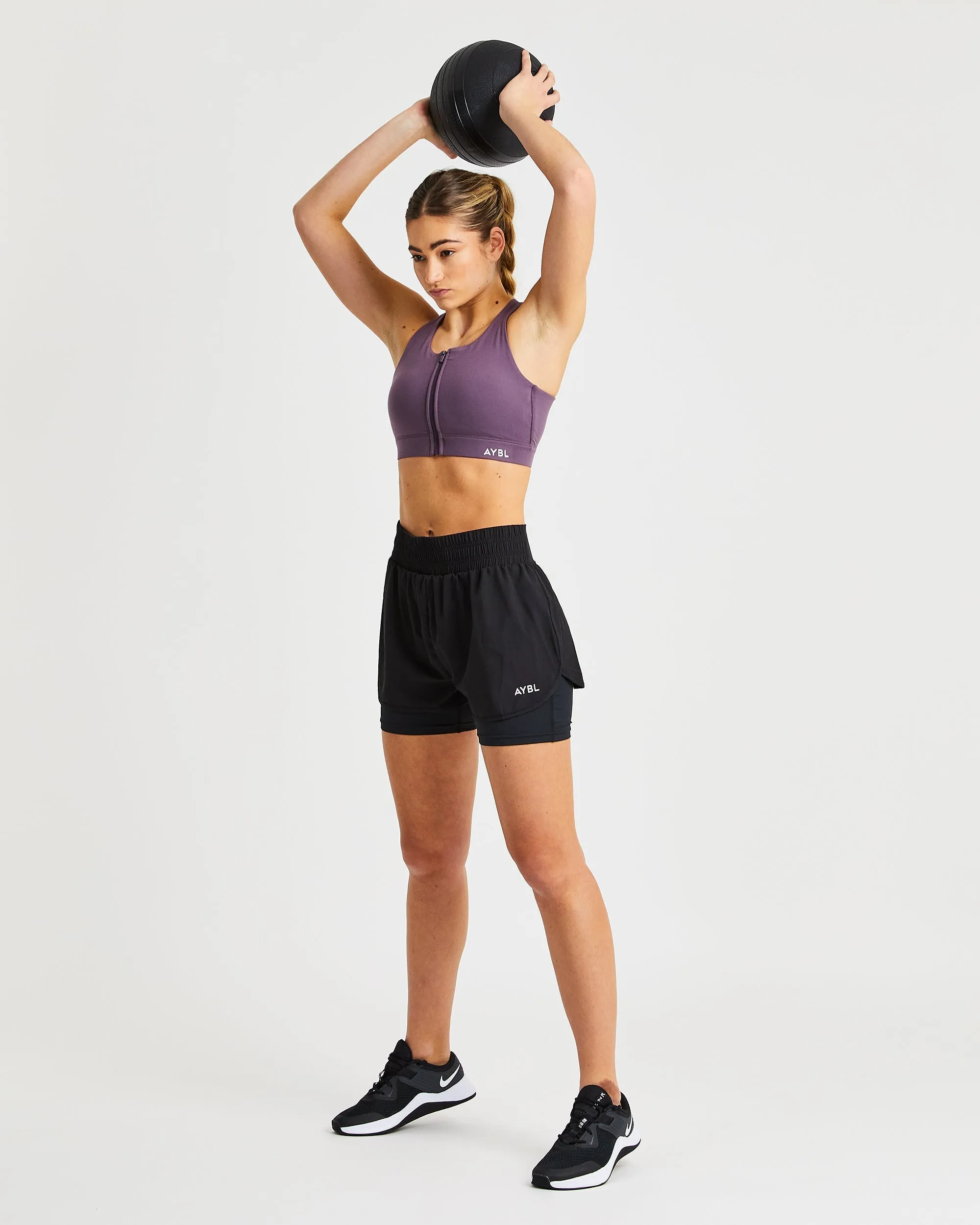 Sportive Zip Up Sports Bra - Purple sold by AYBL product image thumbnail 5