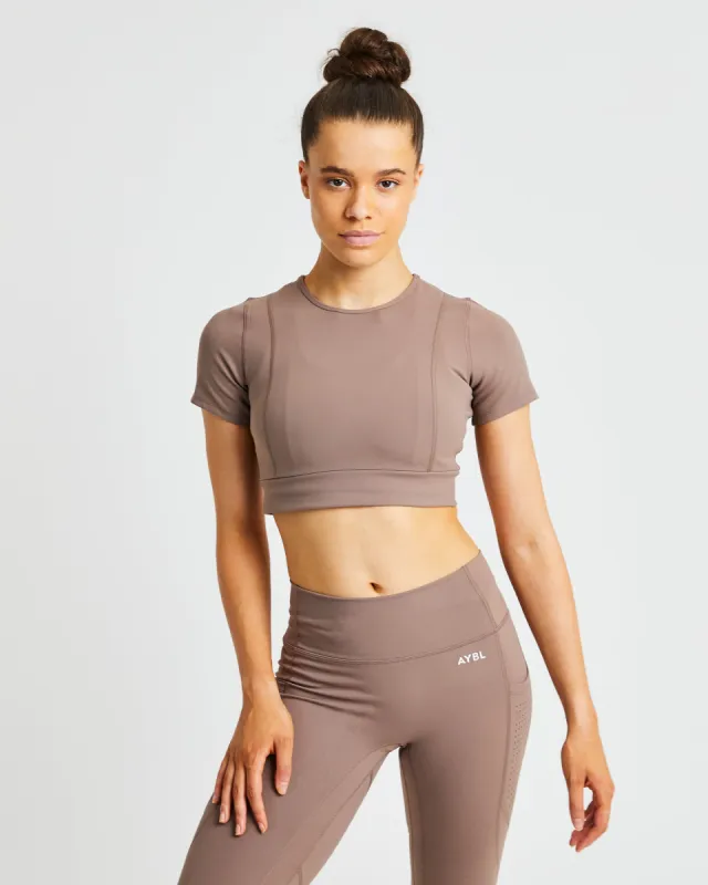 Pace Crop Top - Taupe Brown sold by AYBL