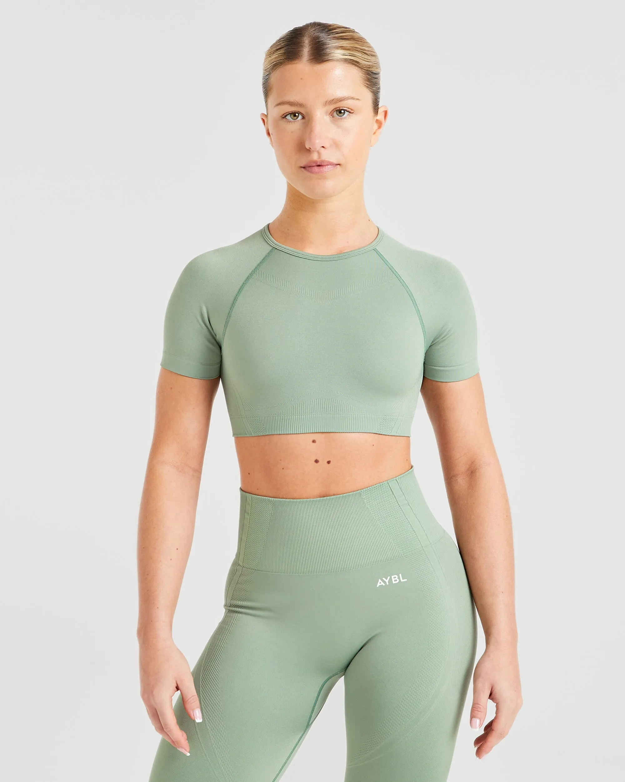 Balance V3 Seamless Crop Top - Grove Green sold by AYBL