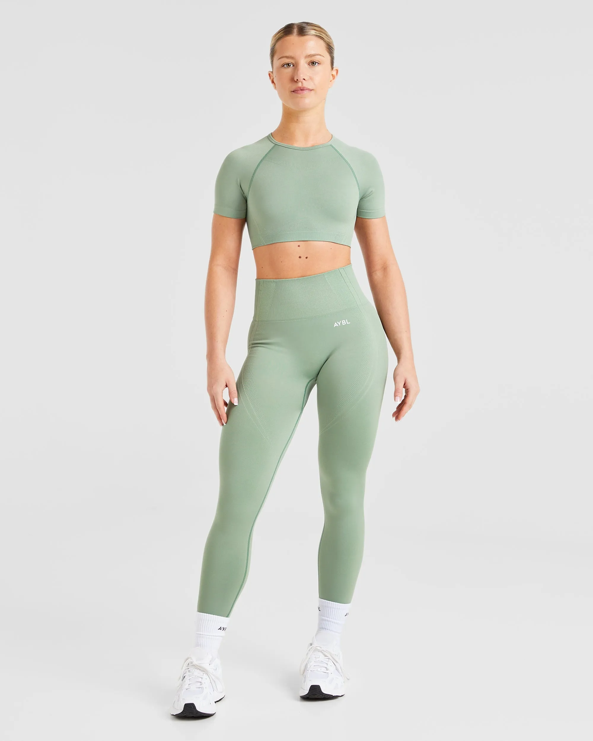 Balance V3 Seamless Crop Top - Grove Green sold by AYBL product image thumbnail 3