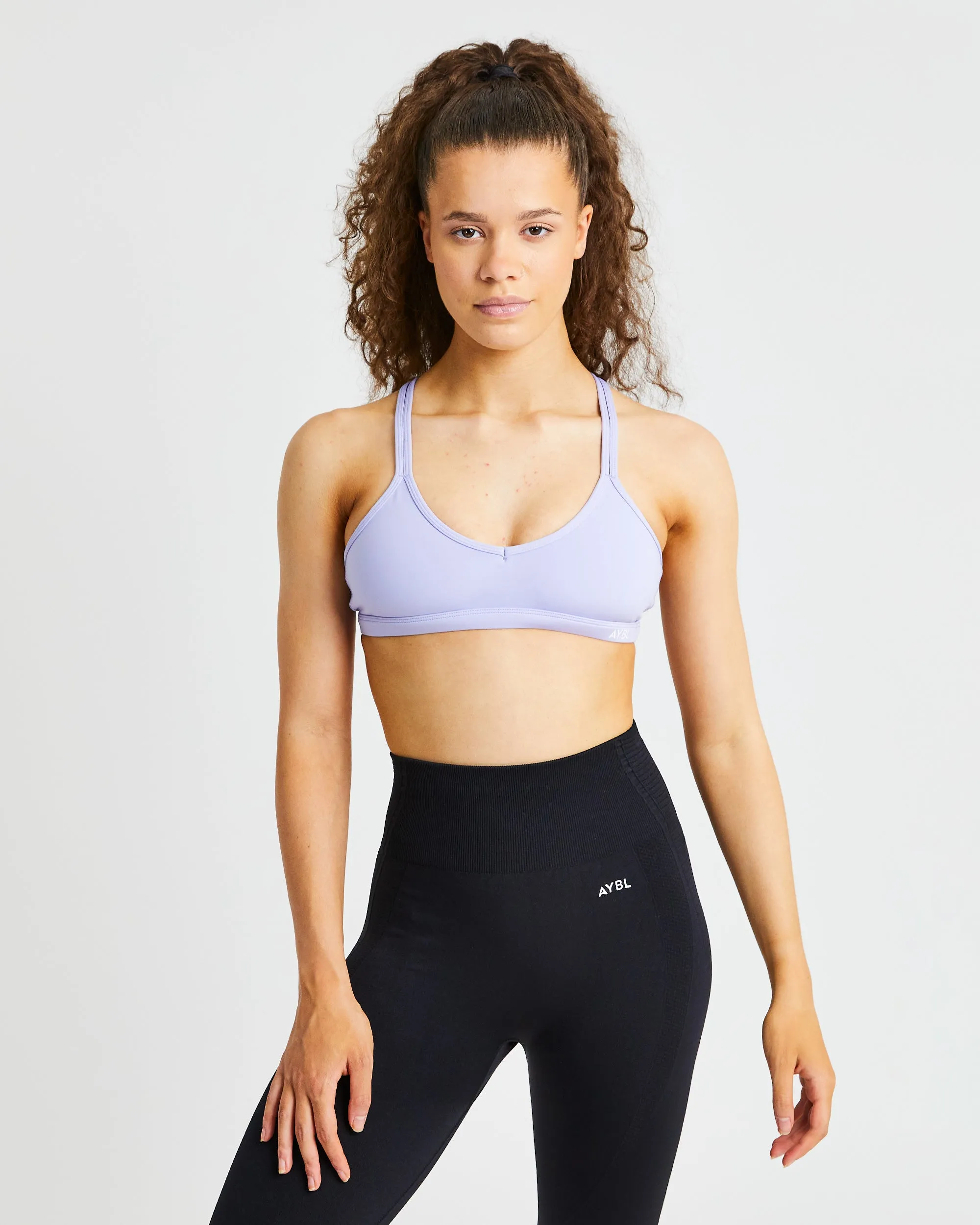 Essential Strappy Sports Bra - Iced Lilac sold by AYBL