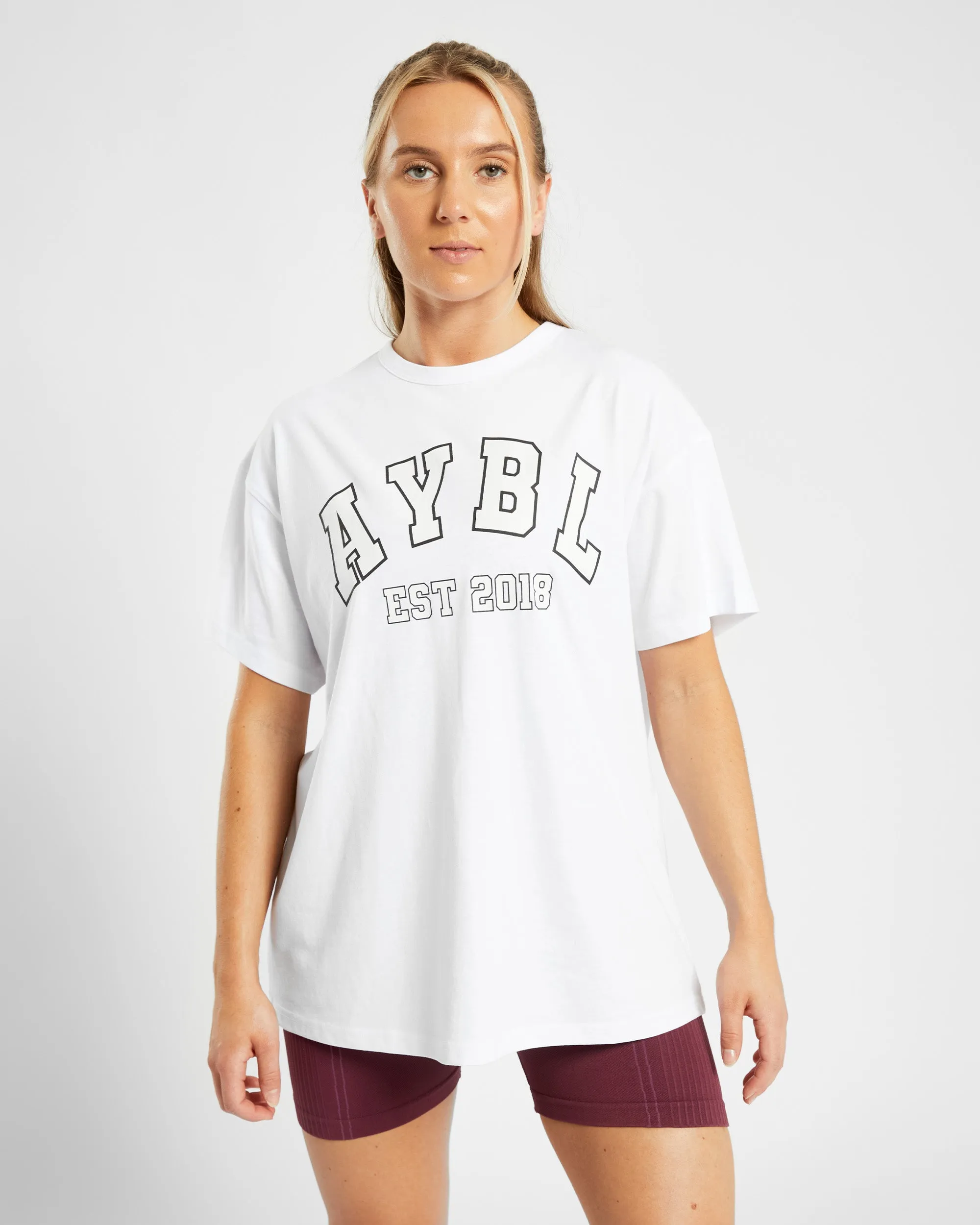 Varsity Oversized T Shirt - White sold by AYBL