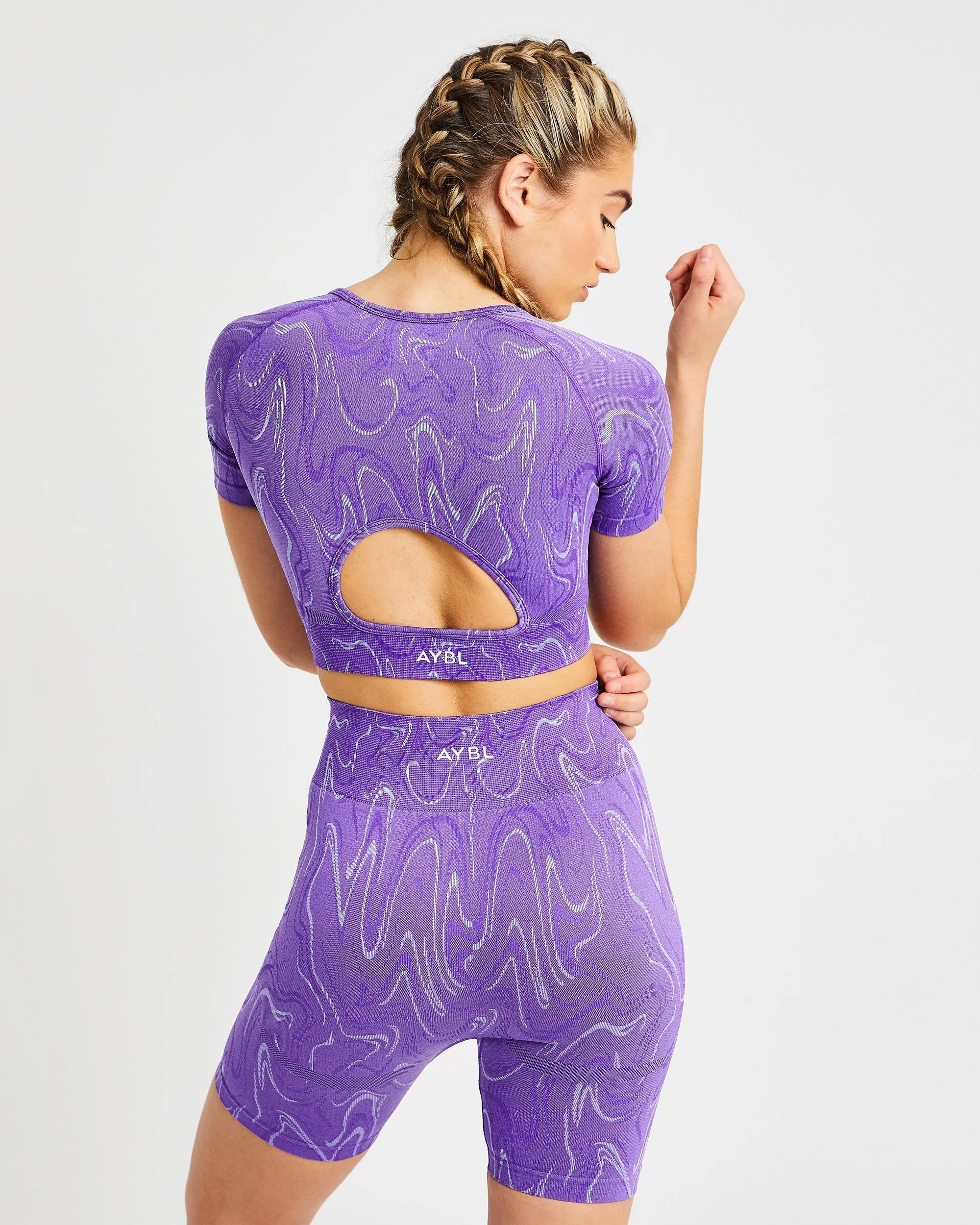 Velocity Seamless Crop Top - Purple sold by AYBL product image thumbnail 2