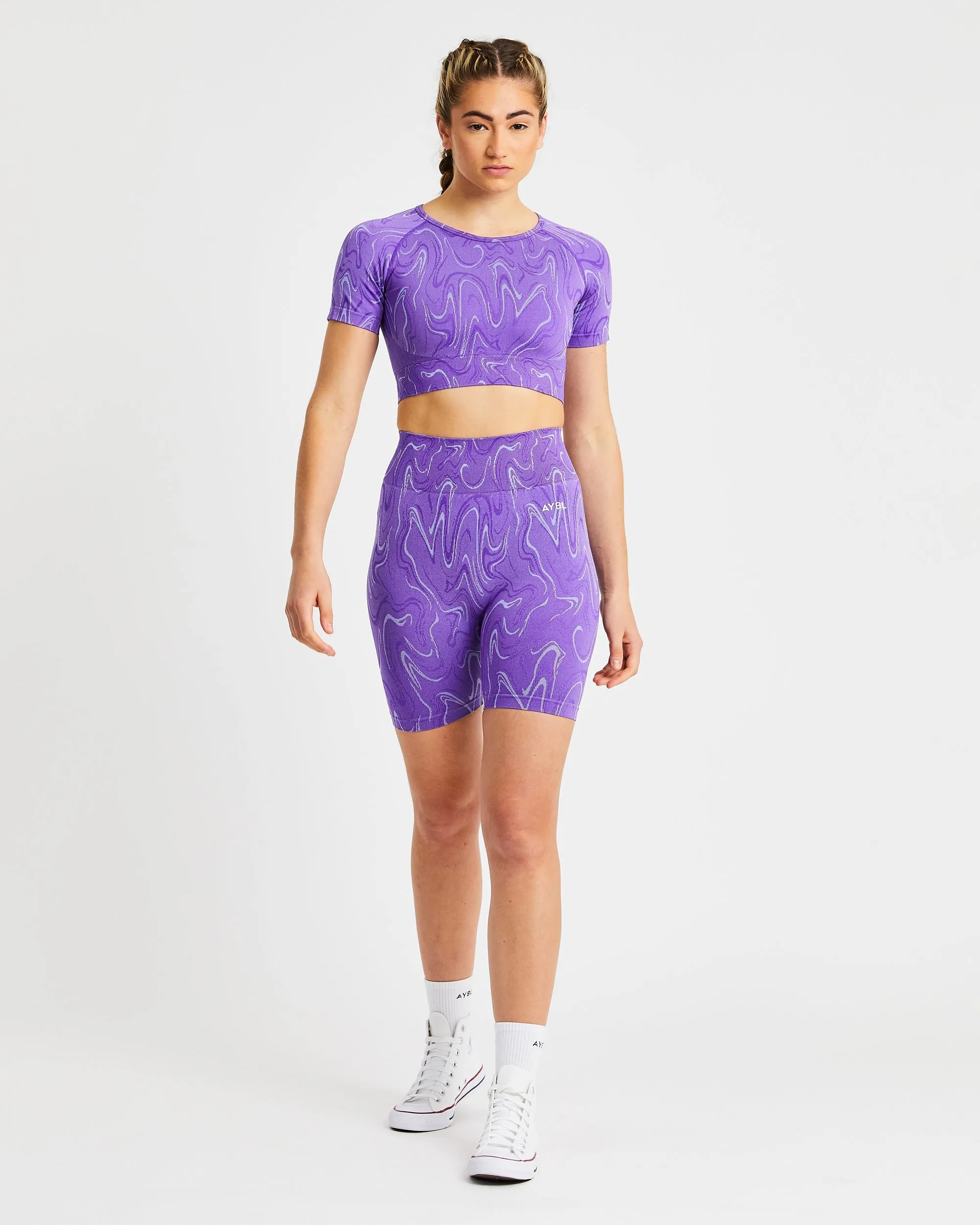 Velocity Seamless Crop Top - Purple sold by AYBL product image thumbnail 3