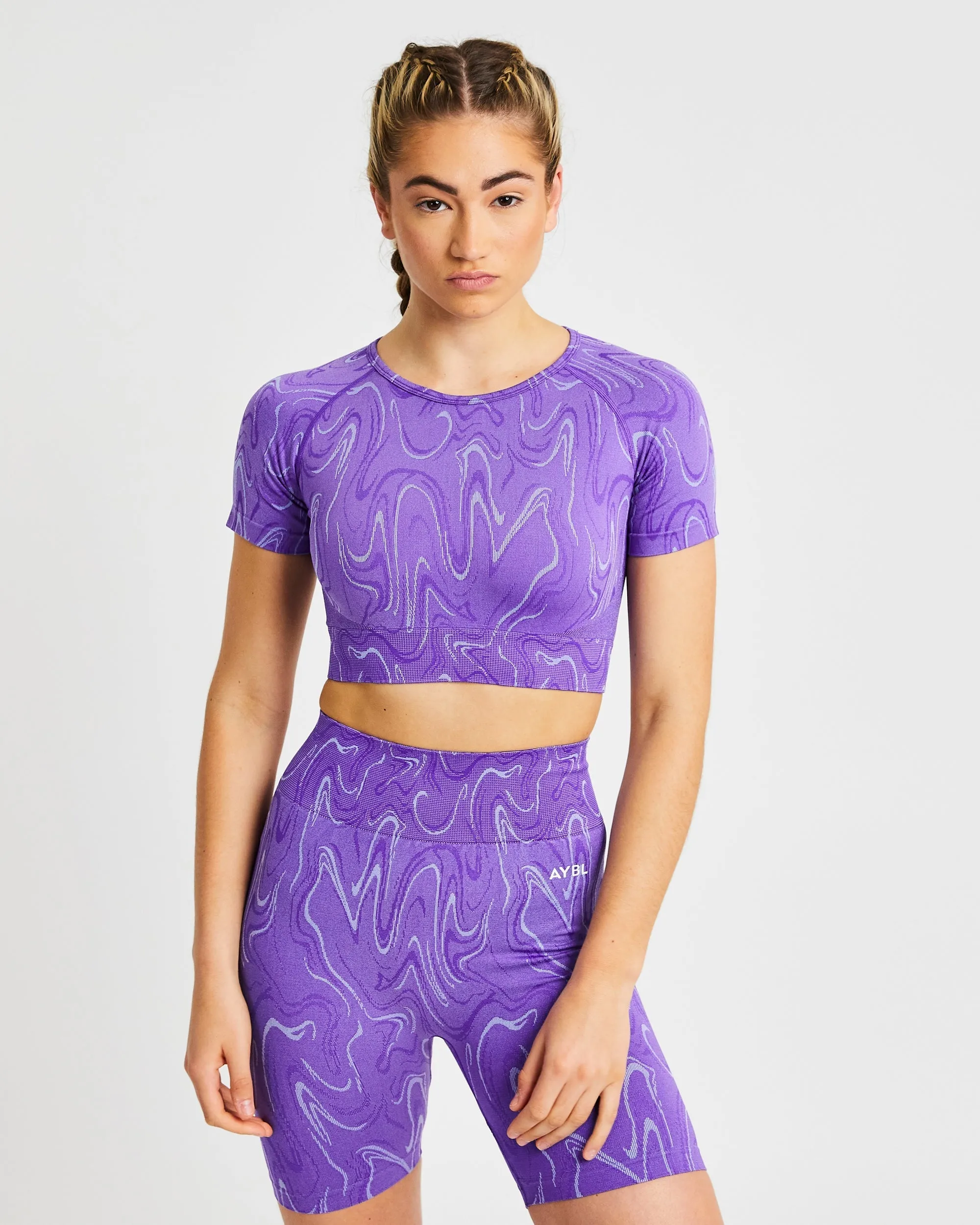 Velocity Seamless Crop Top - Purple sold by AYBL