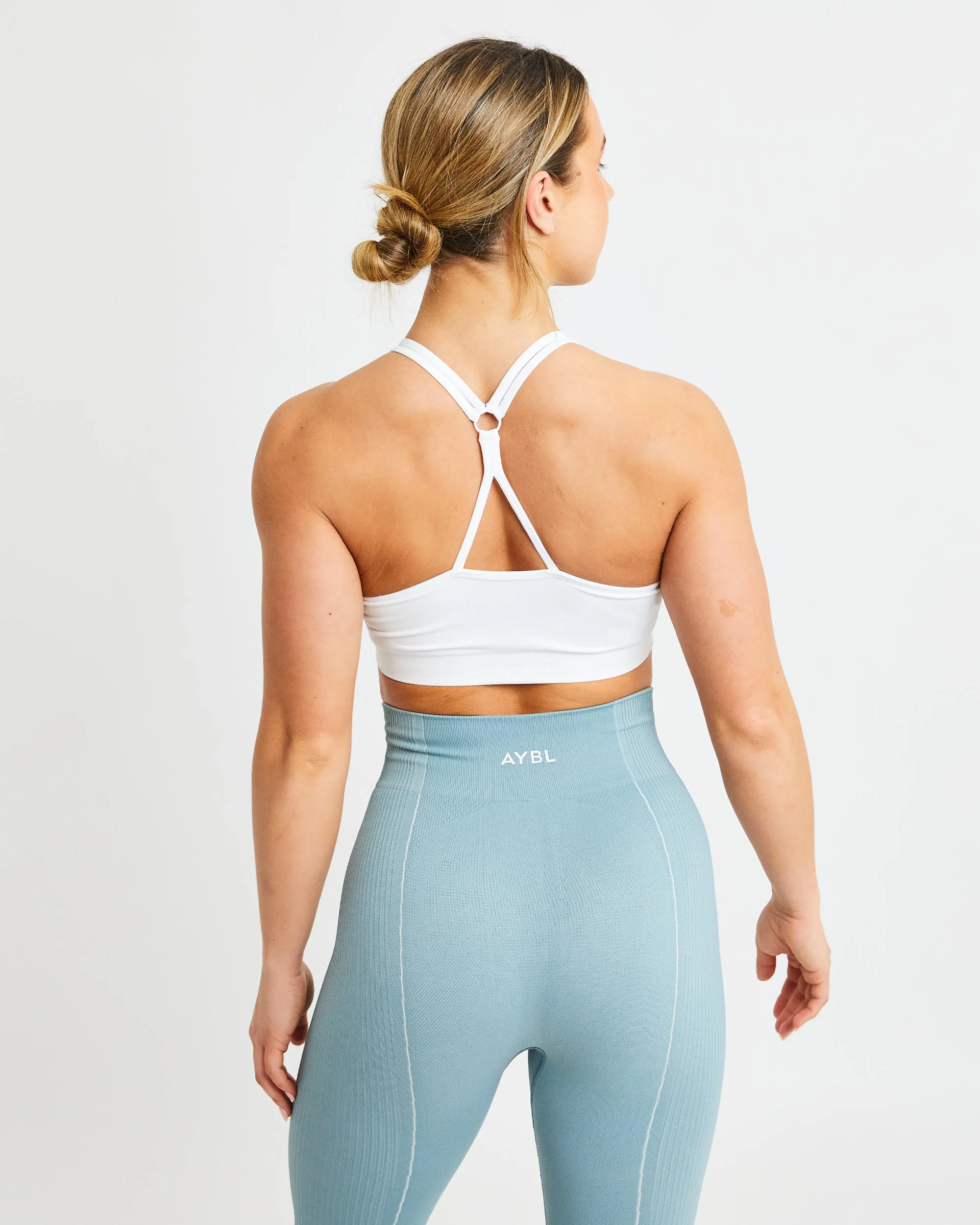 Essential Seamless Ruched Sports Bra - White sold by AYBL product image thumbnail 2