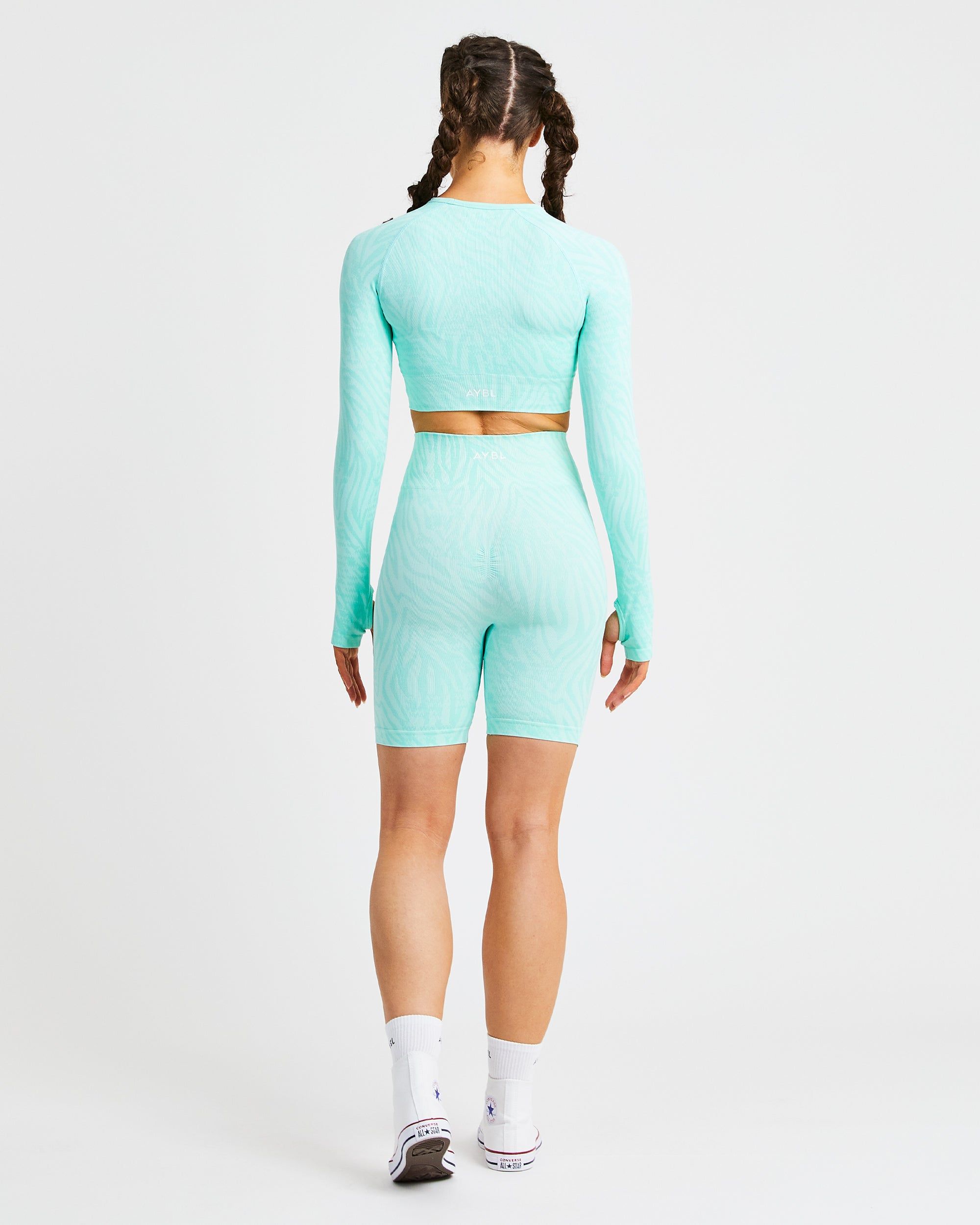 Evolve Animal Seamless Long Sleeve Crop Top - Mint Green sold by AYBL product image thumbnail 4