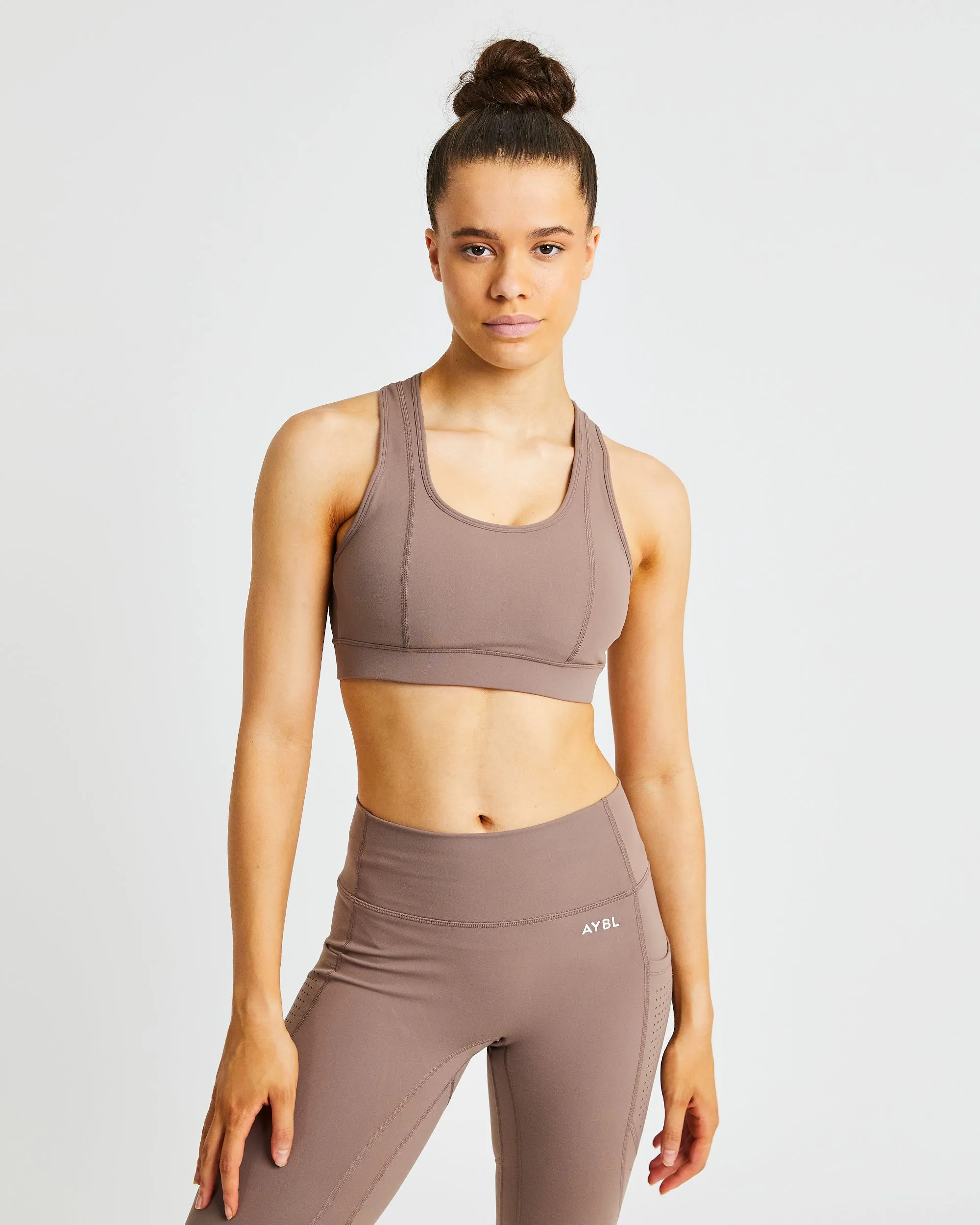 Pace Sports Bra - Taupe Brown sold by AYBL