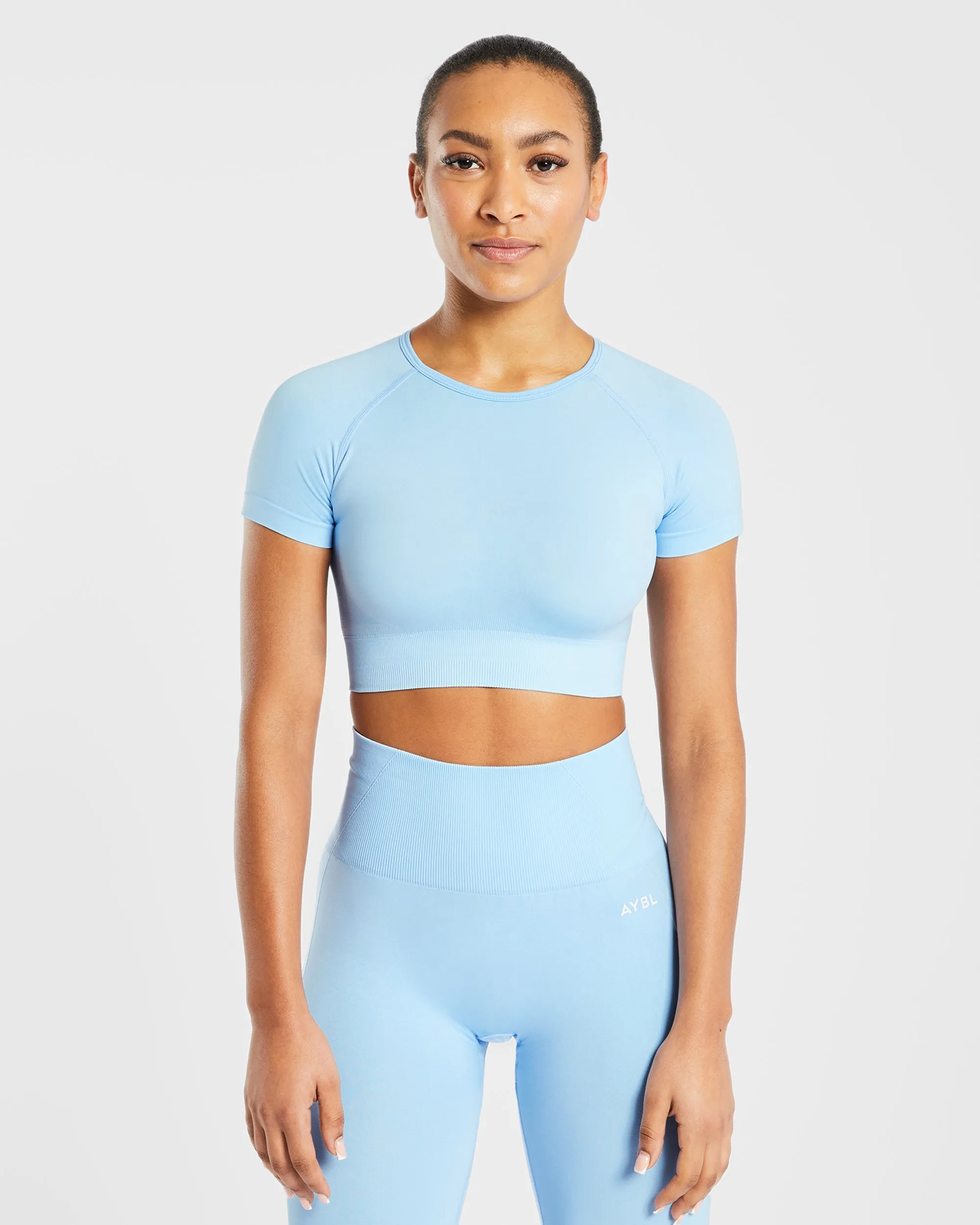 Empower Seamless Crop Top - Sky Blue sold by AYBL