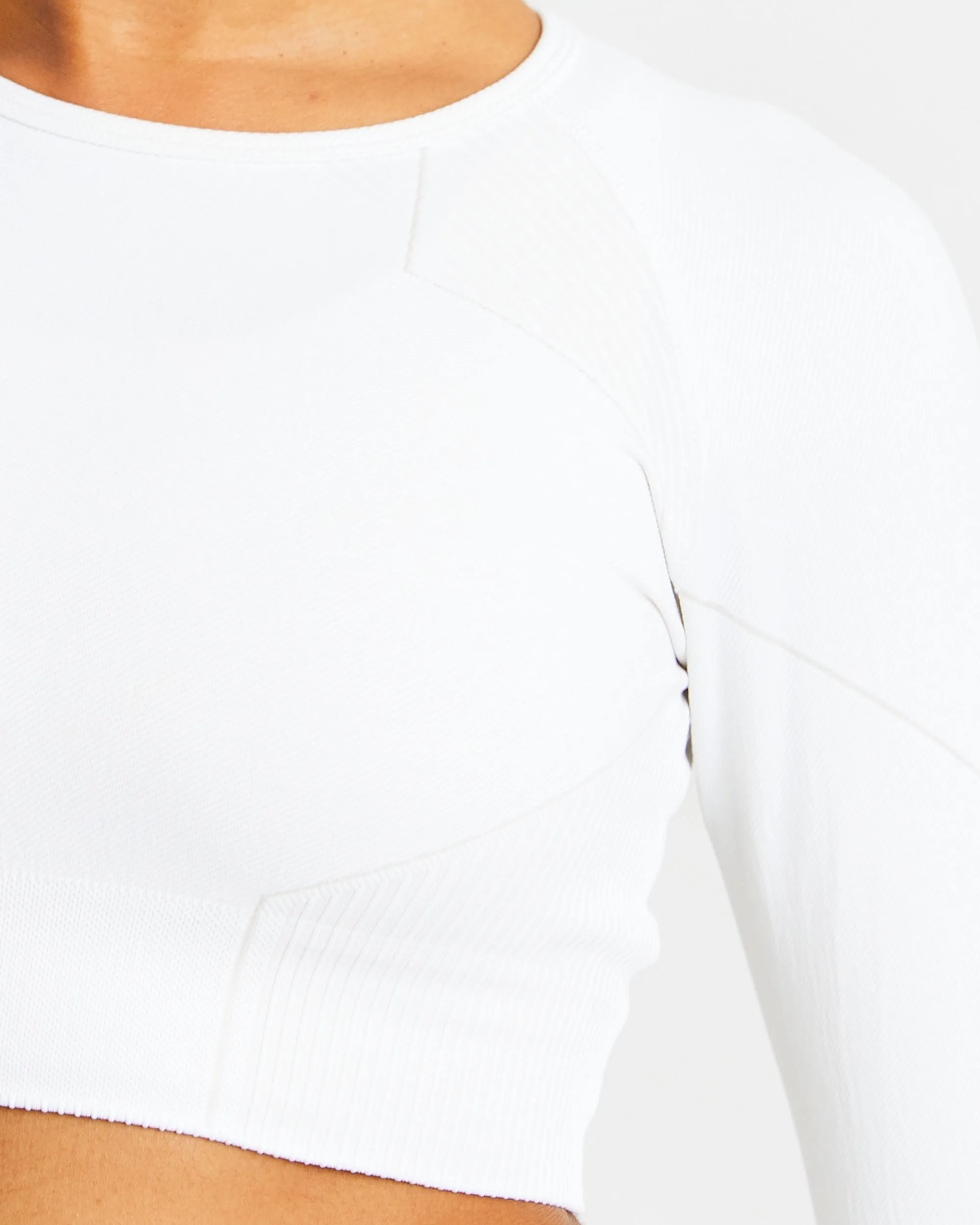 Reflex Seamless Long Sleeve Crop Top - White sold by AYBL product image thumbnail 5