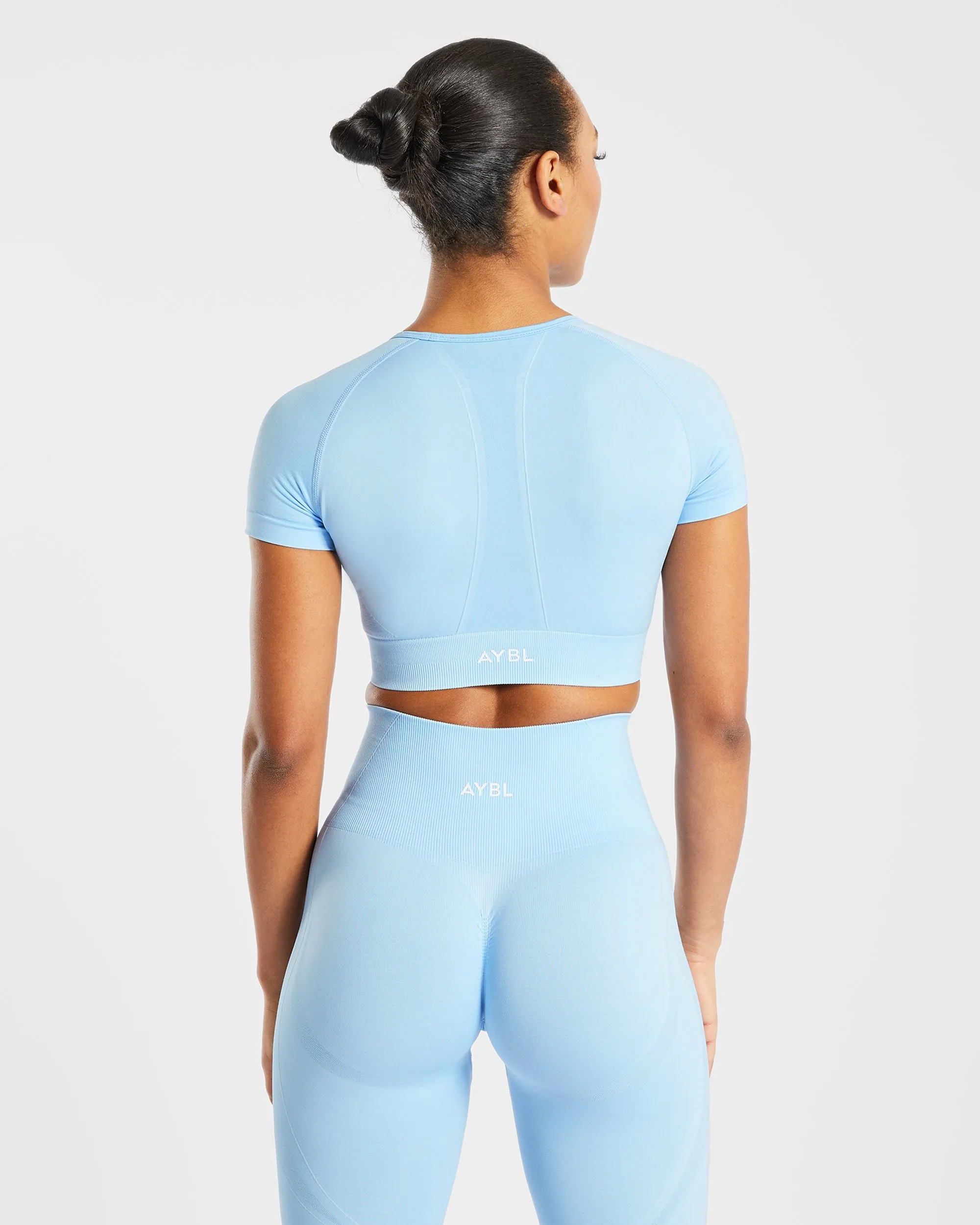 Empower Seamless Crop Top - Sky Blue sold by AYBL product image thumbnail 2