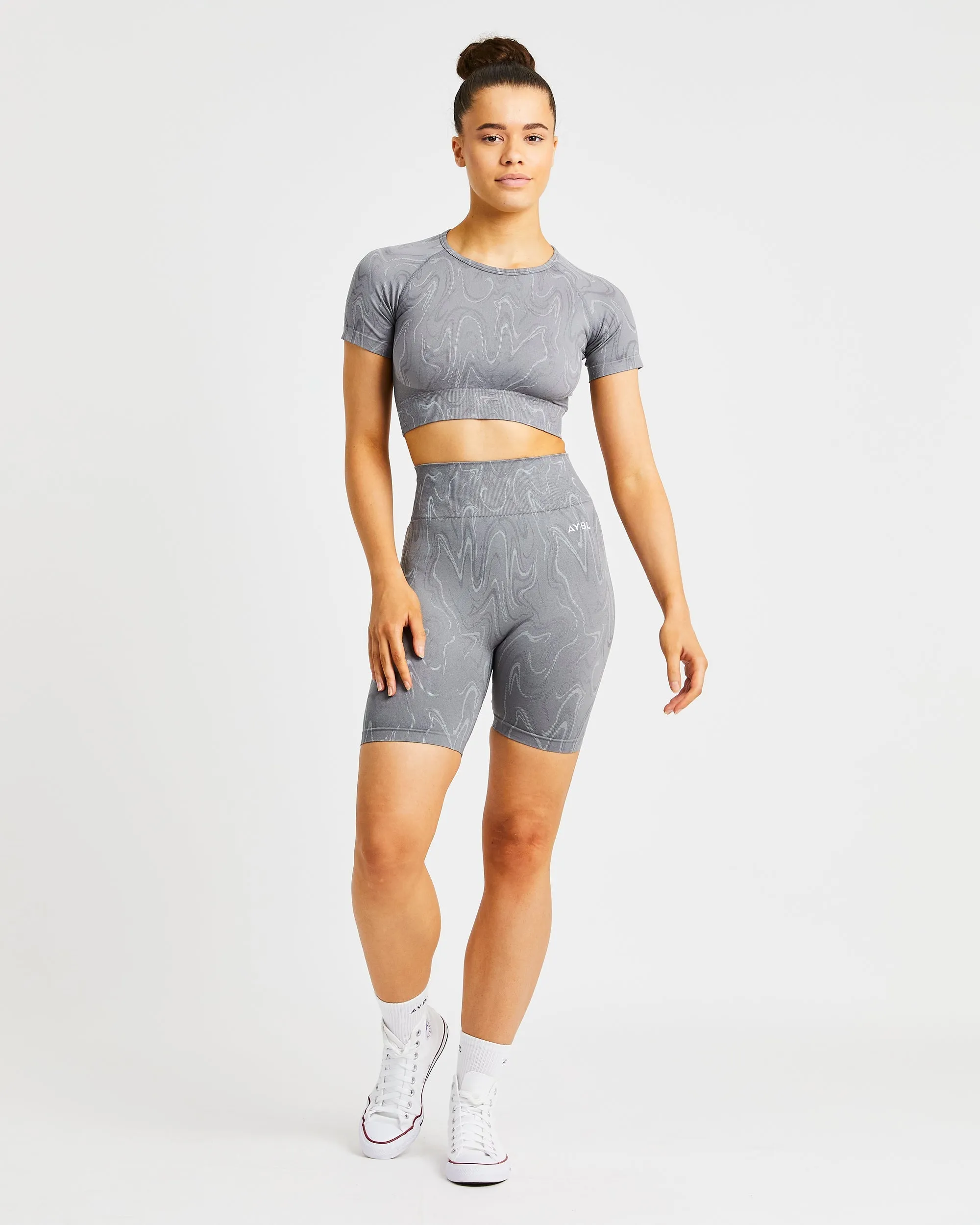 Velocity Seamless Crop Top - Grey sold by AYBL product image thumbnail 3