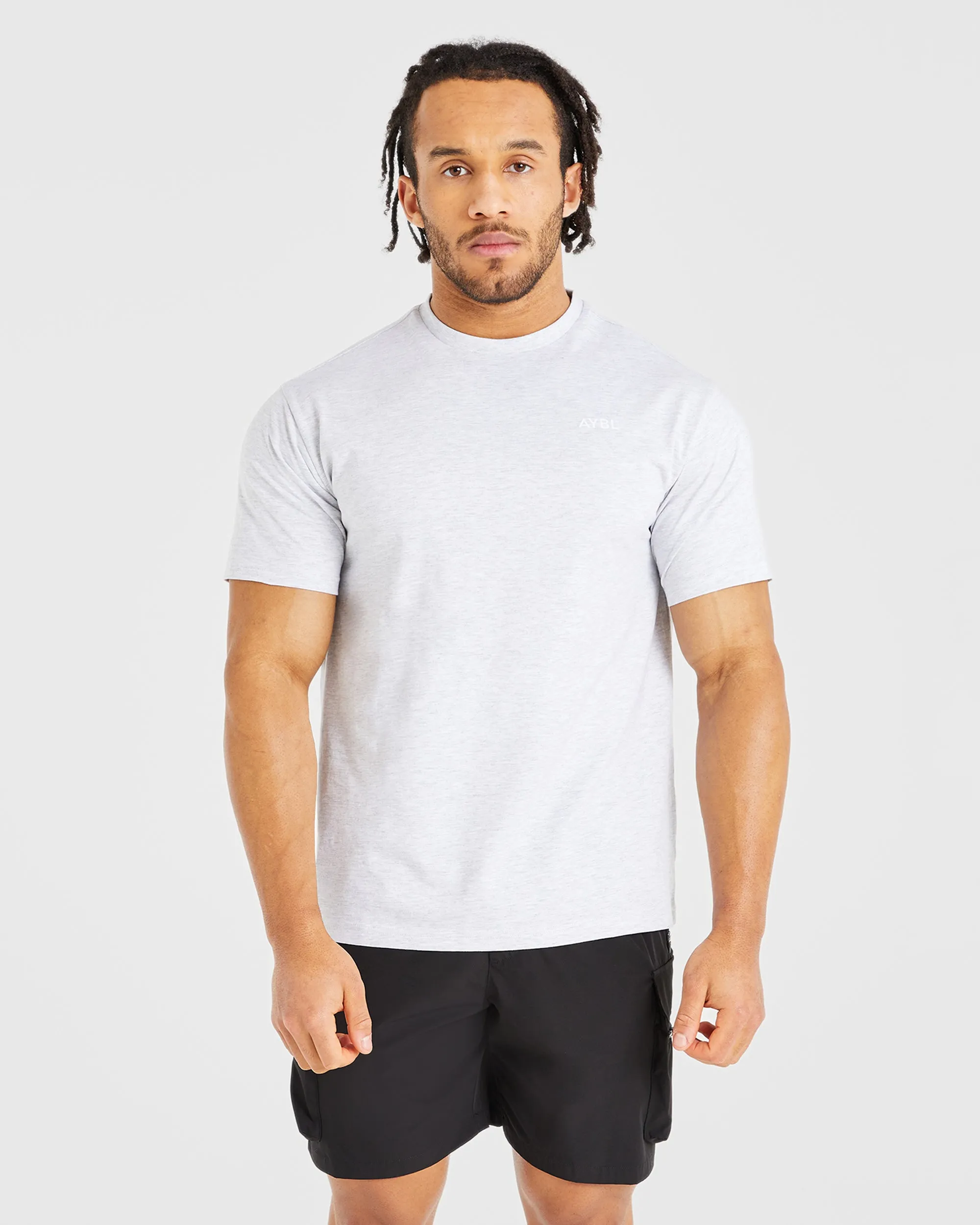 Essential T Shirt - Light Grey Marl sold by AYBL
