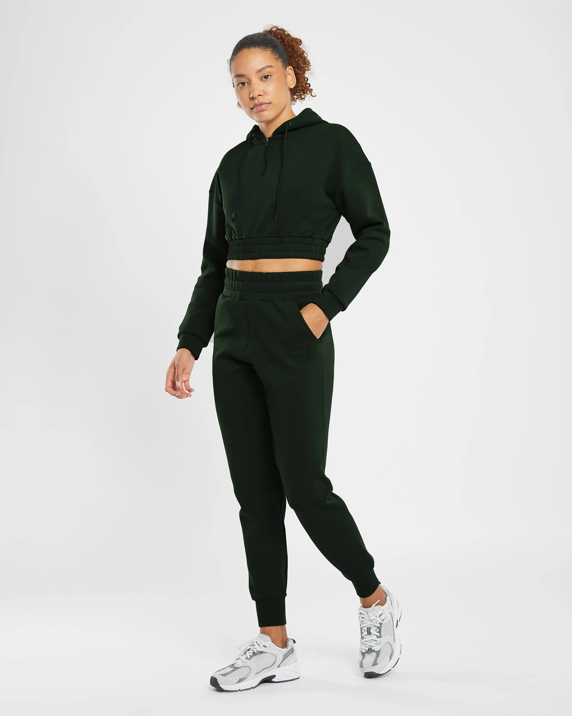 Infinity Crop Zip Hoodie - Forest Green sold by AYBL product image thumbnail 3