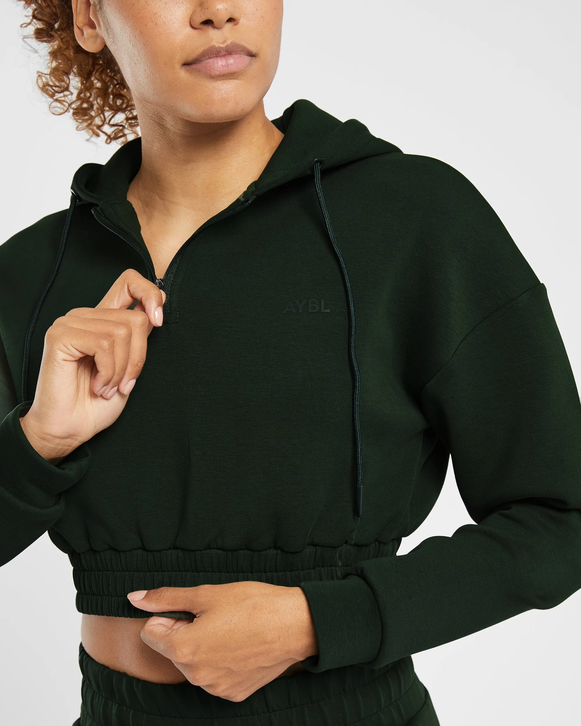 Infinity Crop Zip Hoodie - Forest Green sold by AYBL product image thumbnail 5