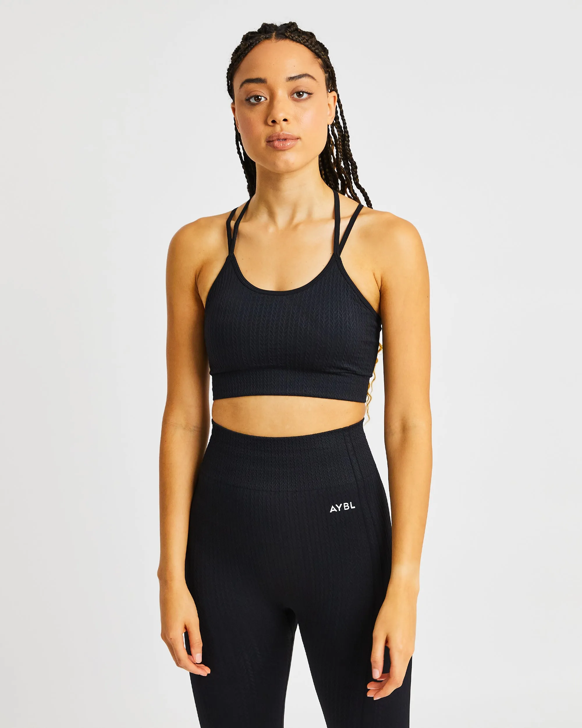 Luxe Seamless Sports Bra - Black sold by AYBL