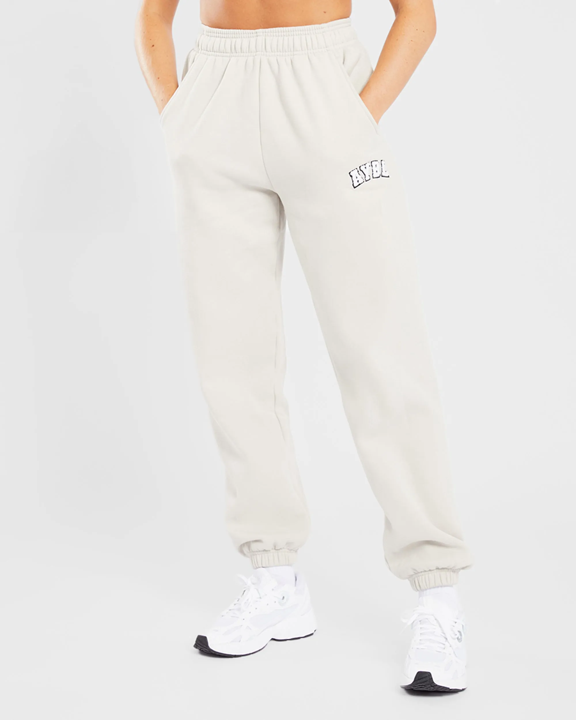 Varsity Oversized Joggers - Sand sold by AYBL