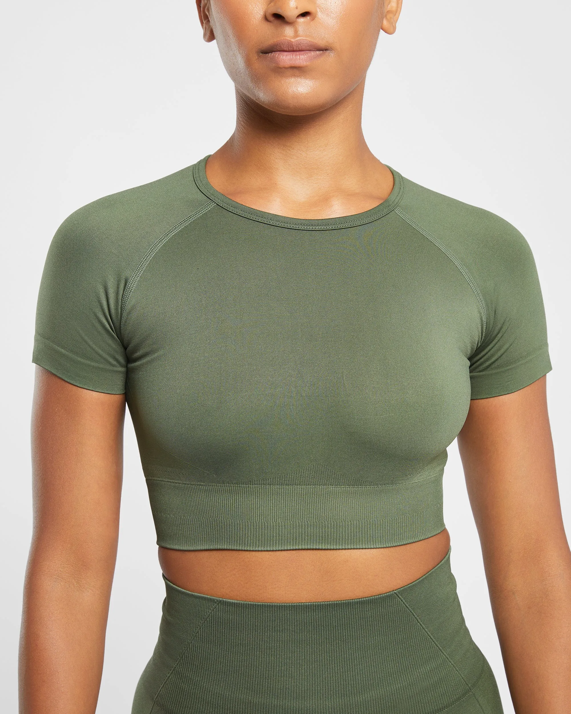 Empower Seamless Crop Top - Khaki Green sold by AYBL product image thumbnail 5
