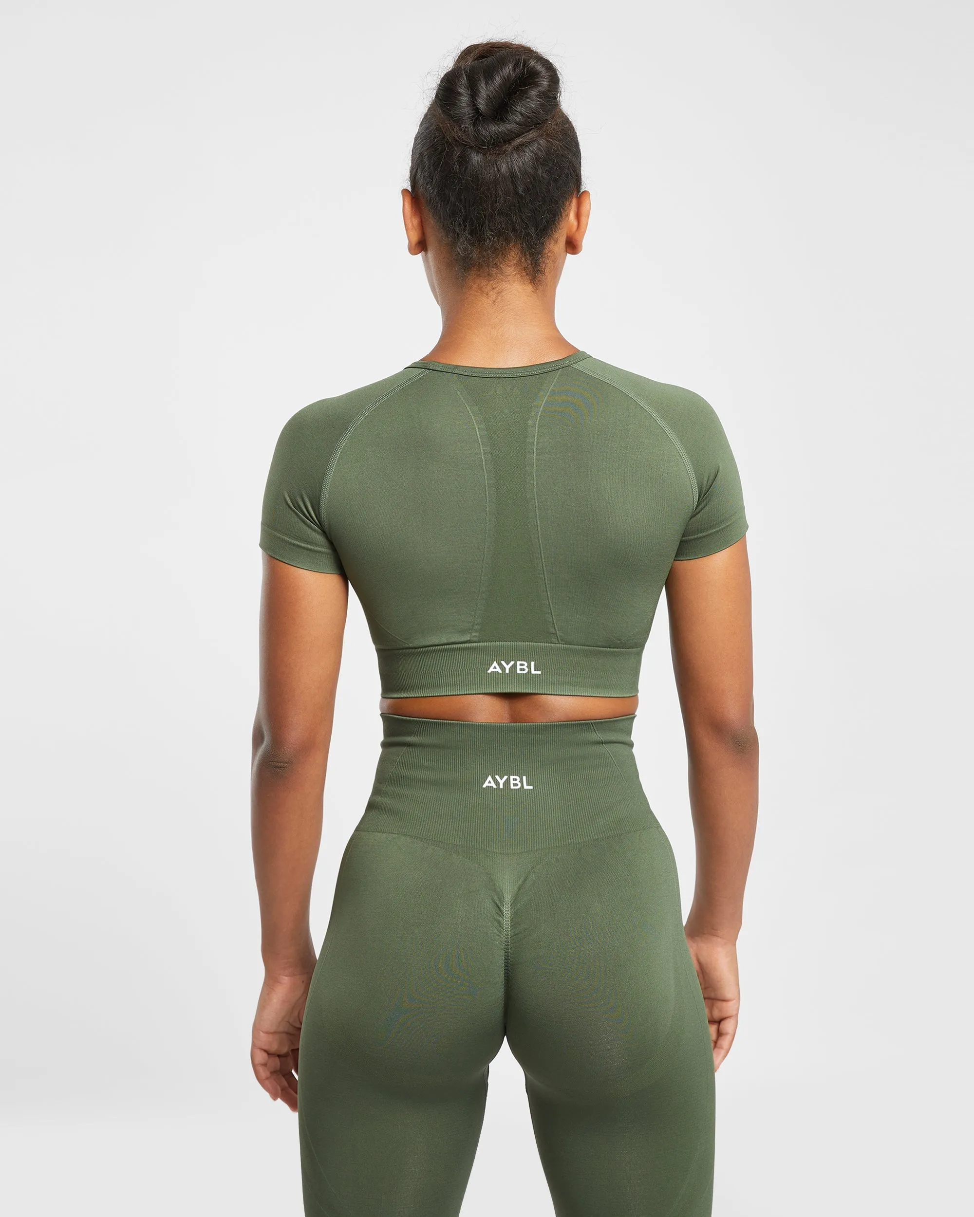 Empower Seamless Crop Top - Khaki Green sold by AYBL product image thumbnail 2