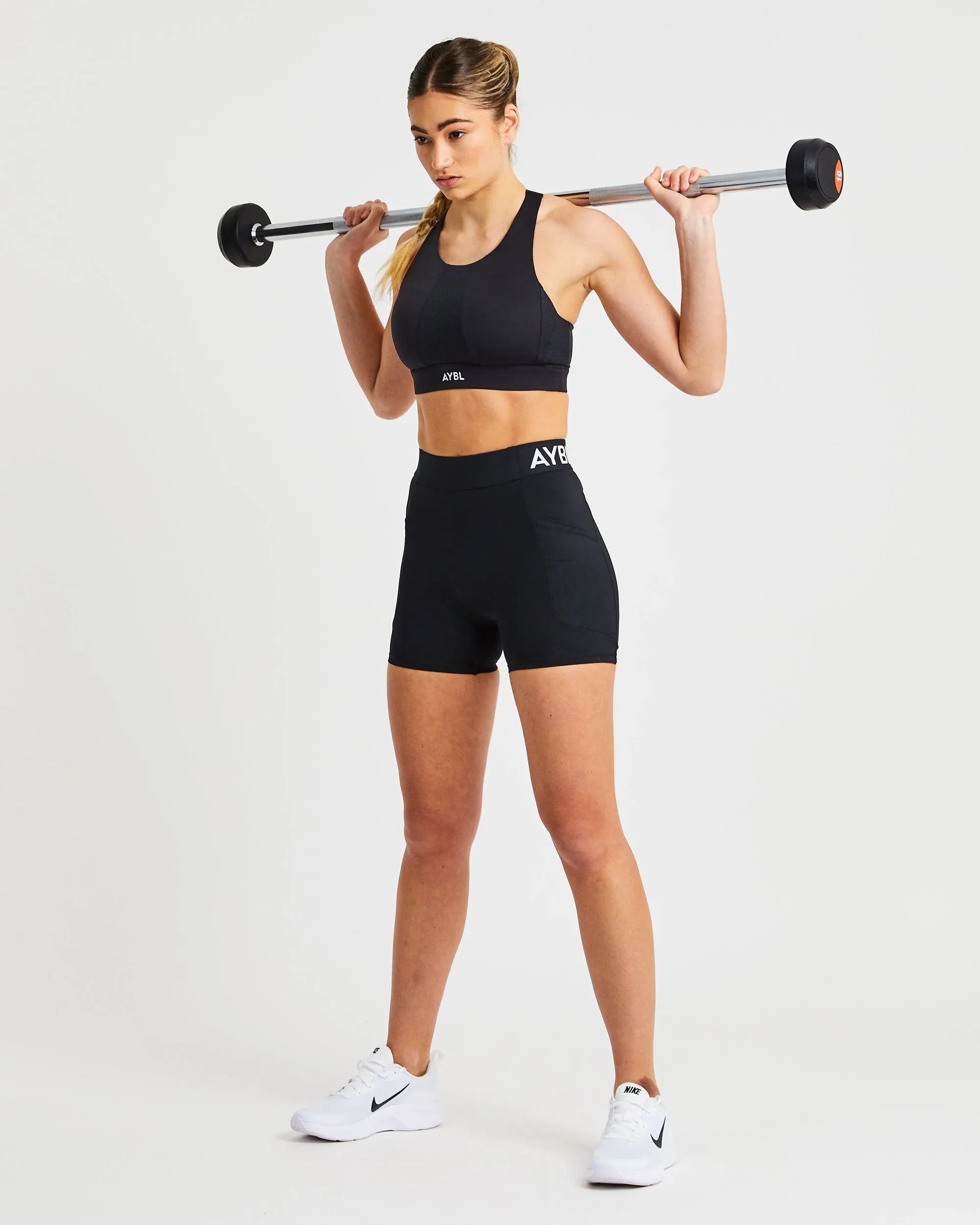 Sportive High Neck Sports Bra - Black sold by AYBL product image thumbnail 5