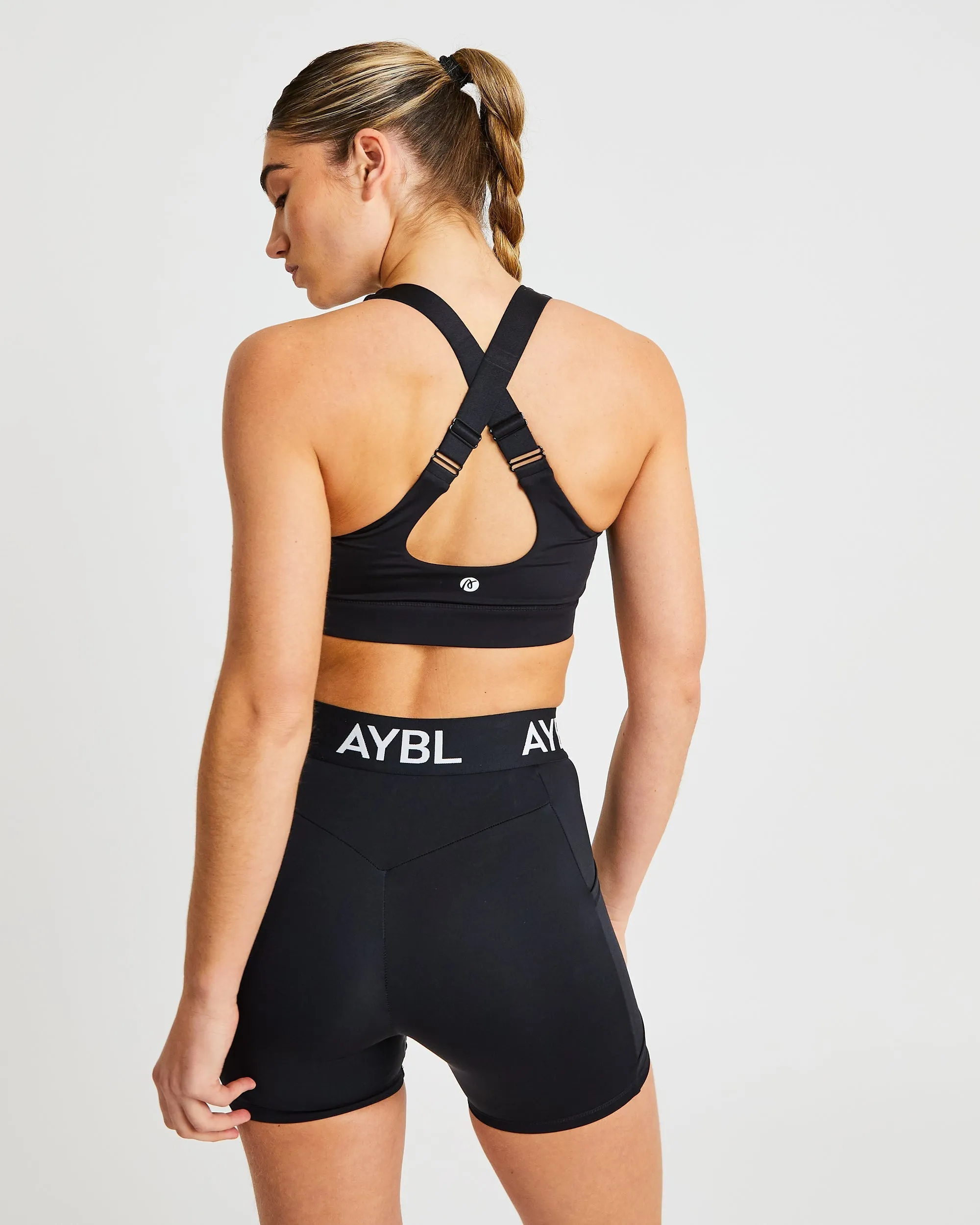 Sportive High Neck Sports Bra - Black sold by AYBL product image thumbnail 2
