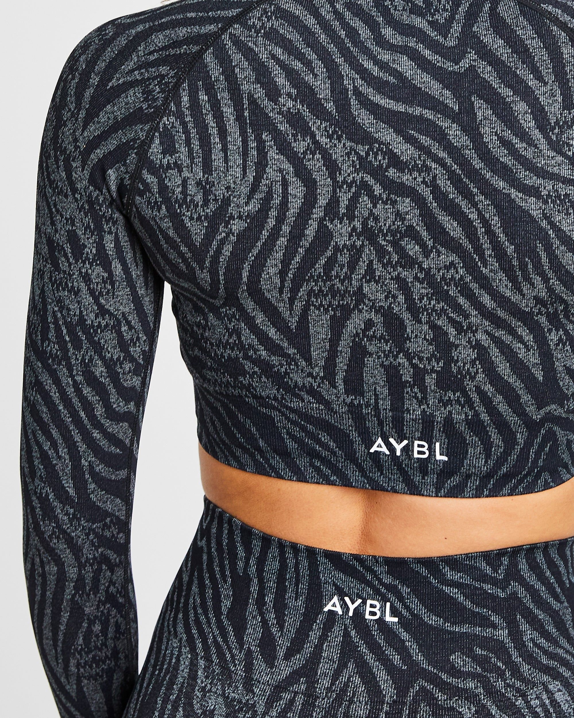 Evolve Animal Seamless Long Sleeve Crop Top - Black sold by AYBL product image thumbnail 8