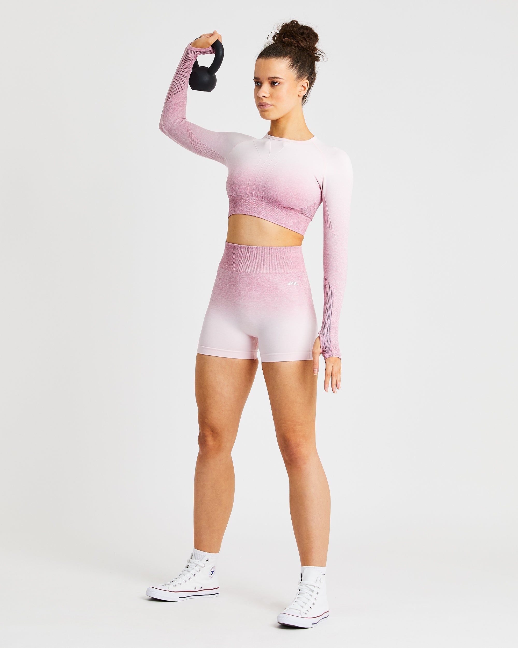 Pulse Ombré Seamless Shorts - Pink sold by AYBL product image thumbnail 8