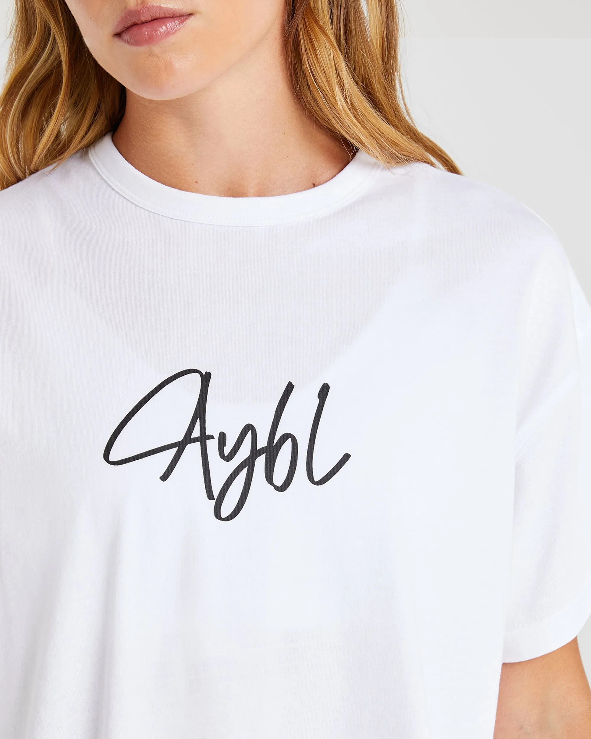 AYBL Script Oversized T Shirt - White sold by AYBL product image thumbnail 5