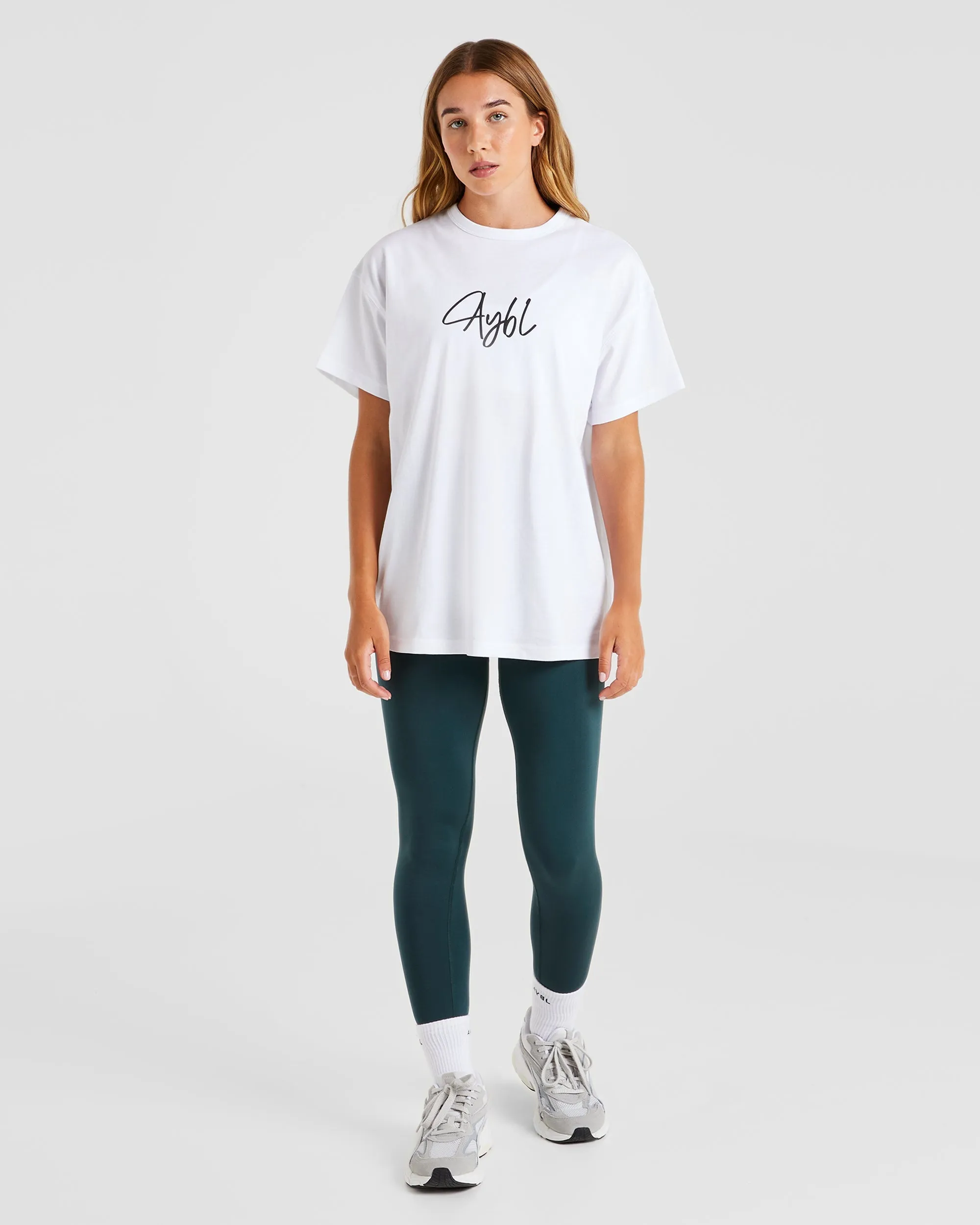 AYBL Script Oversized T Shirt - White sold by AYBL product image thumbnail 3