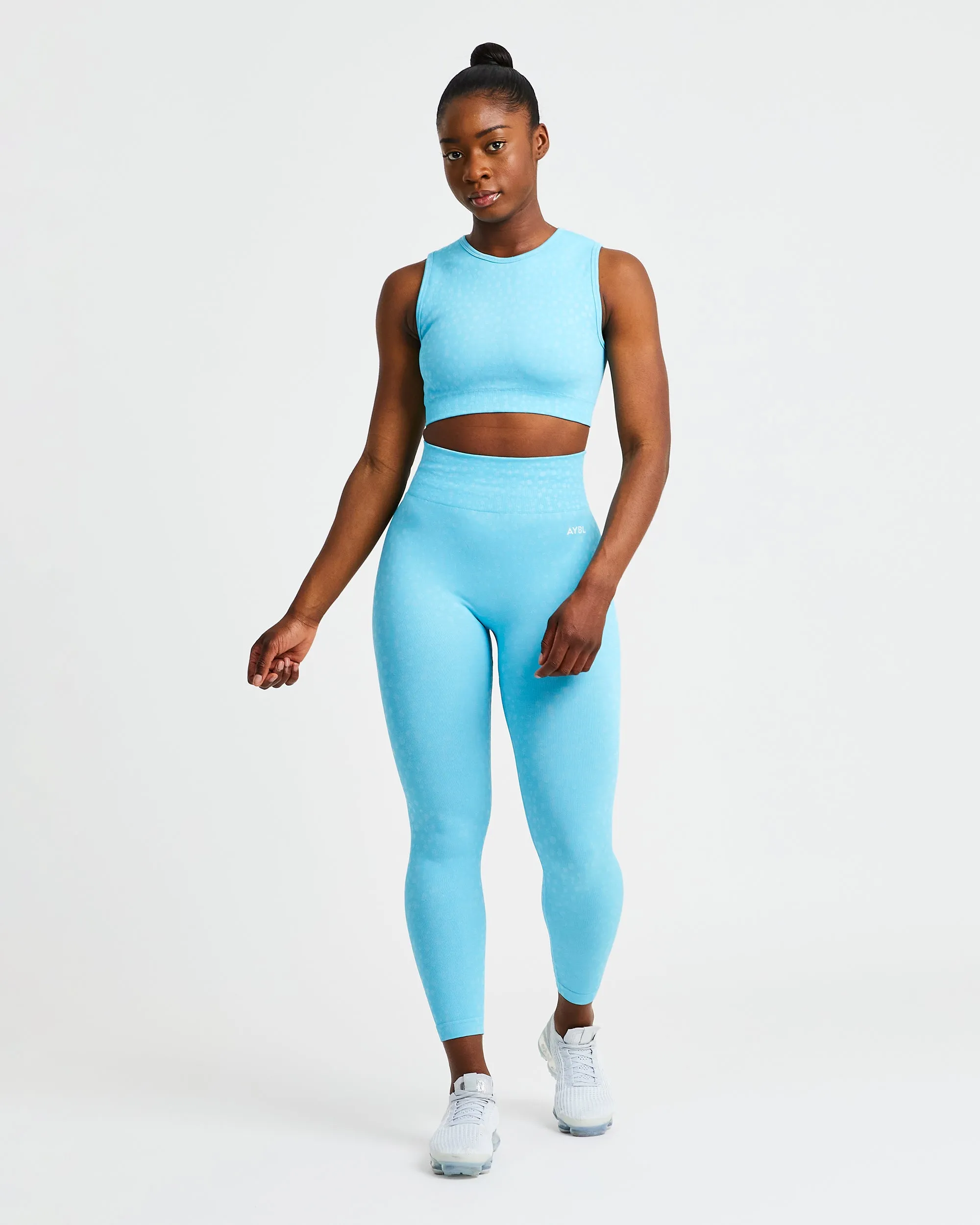Evolve Speckle Seamless Crop Vest - Light Blue sold by AYBL product image thumbnail 3